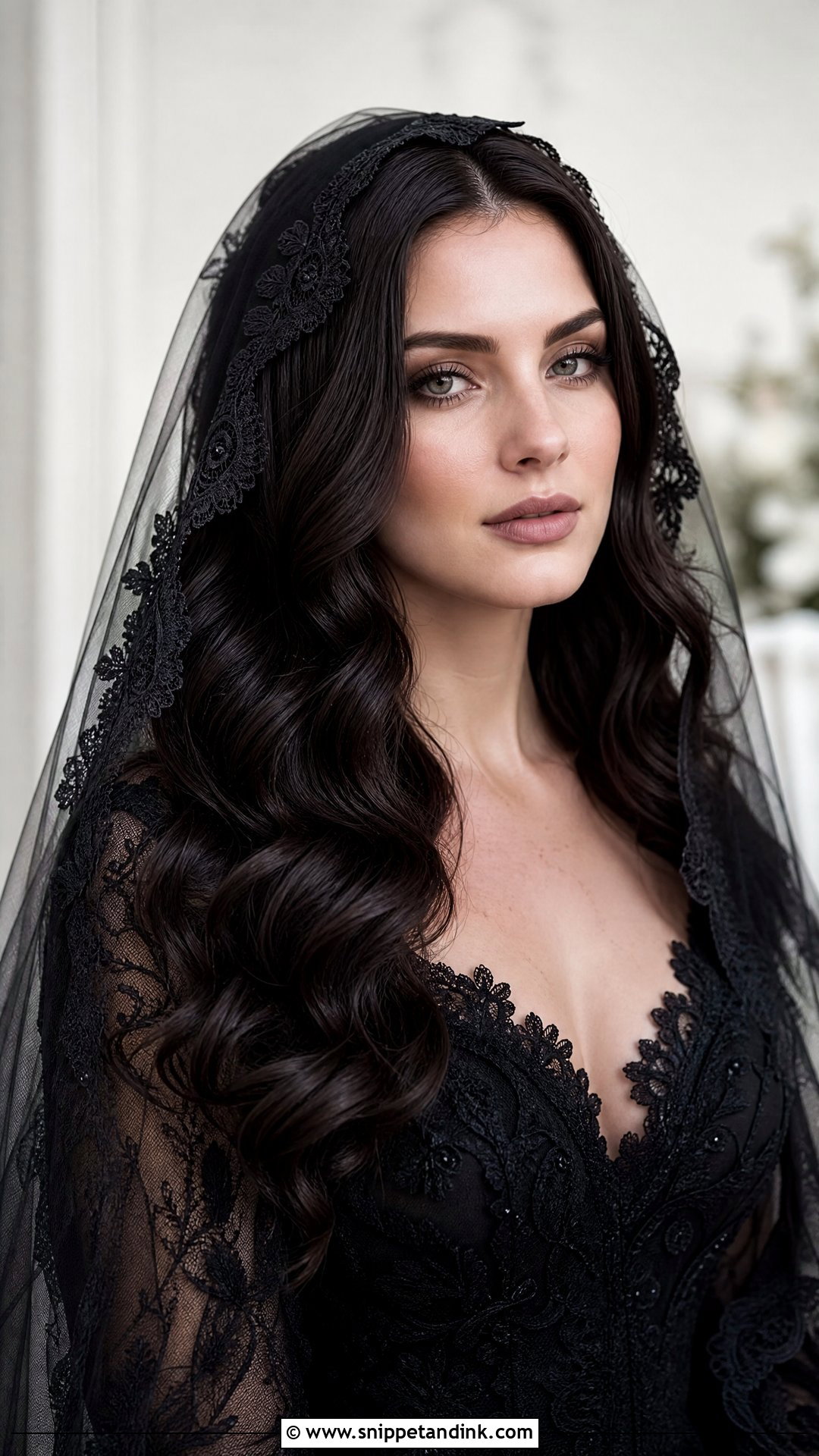 Gothic Veil Bridal Hair - Snippet and Ink - 15 Goth Bridal Hair Ideas