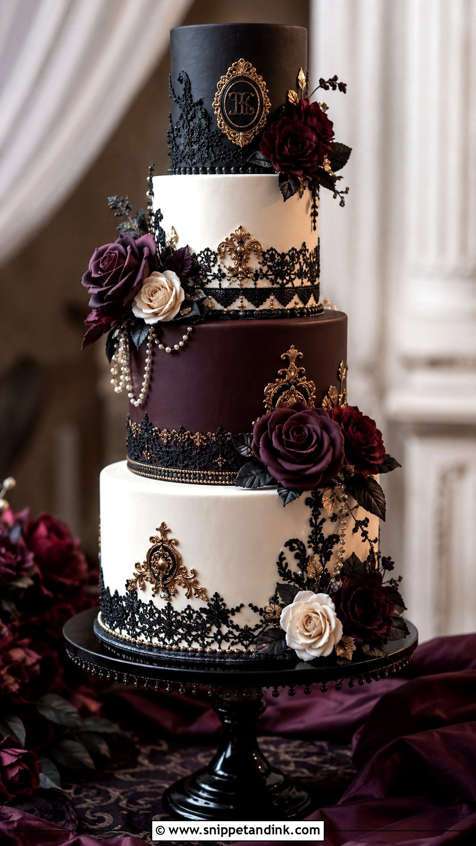 Gothic Wedding Cake - Snippet and Ink - 20 Fancy Wedding Cakes