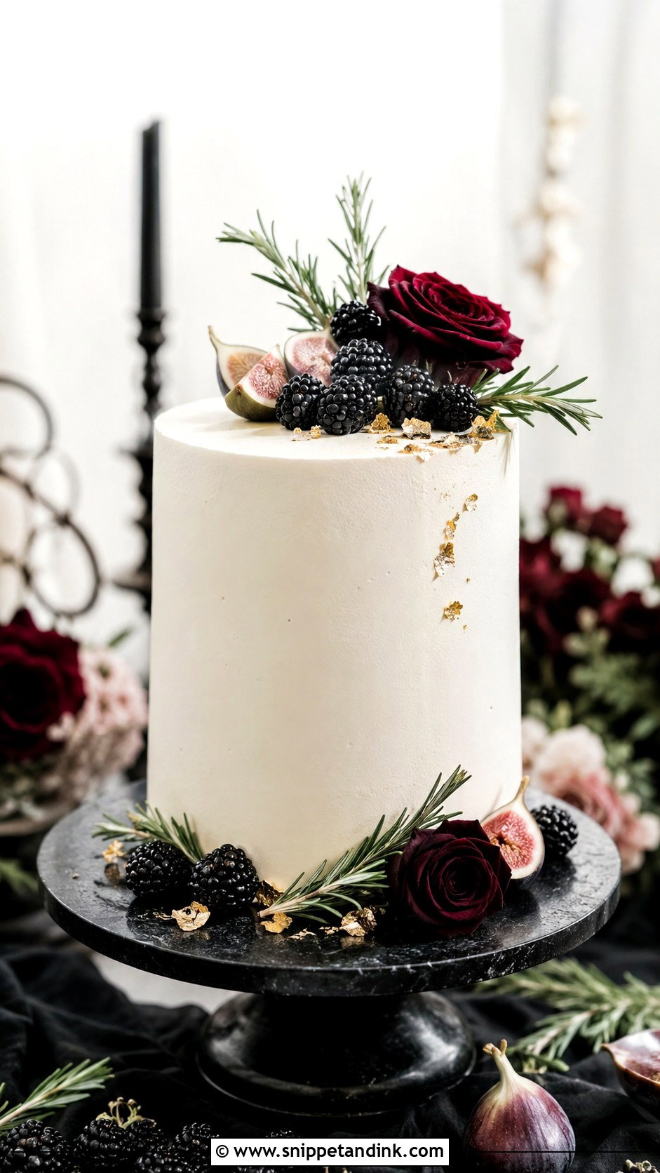 Gothic Wedding Cake With Blackberries - Snippet and Ink - 20 Gothic Wedding Cake Ideas