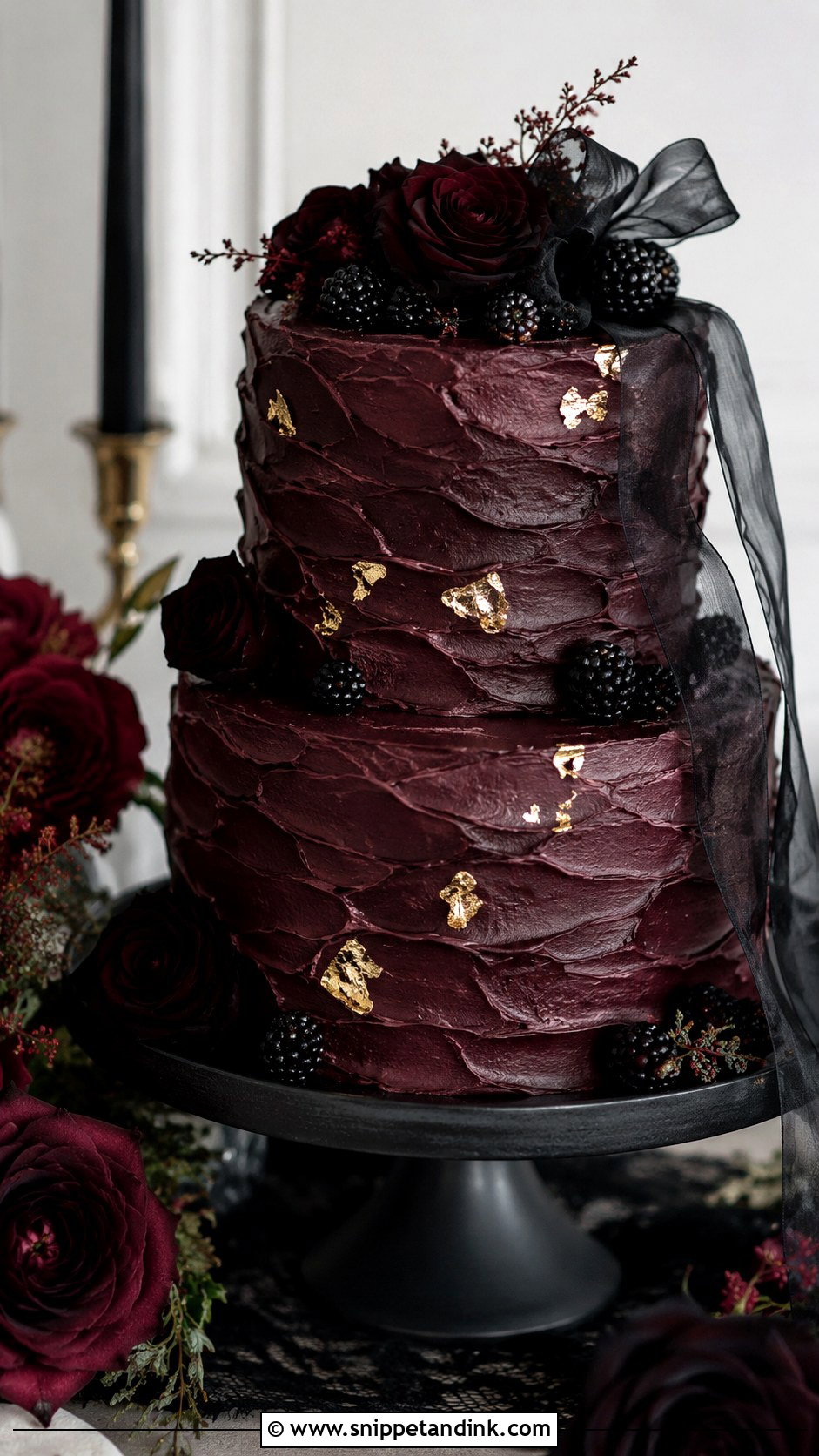 Gothic Wedding Cake With Buttercream - Snippet and Ink - 20 Gothic Wedding Cake Ideas