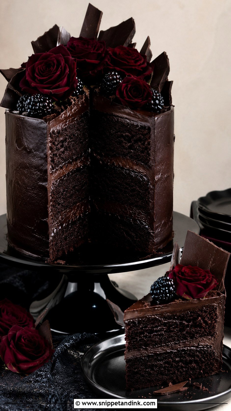 Gothic Wedding Cake With Dark Chocolate - Snippet and Ink - 20 Simple Gothic Wedding Cake Ideas