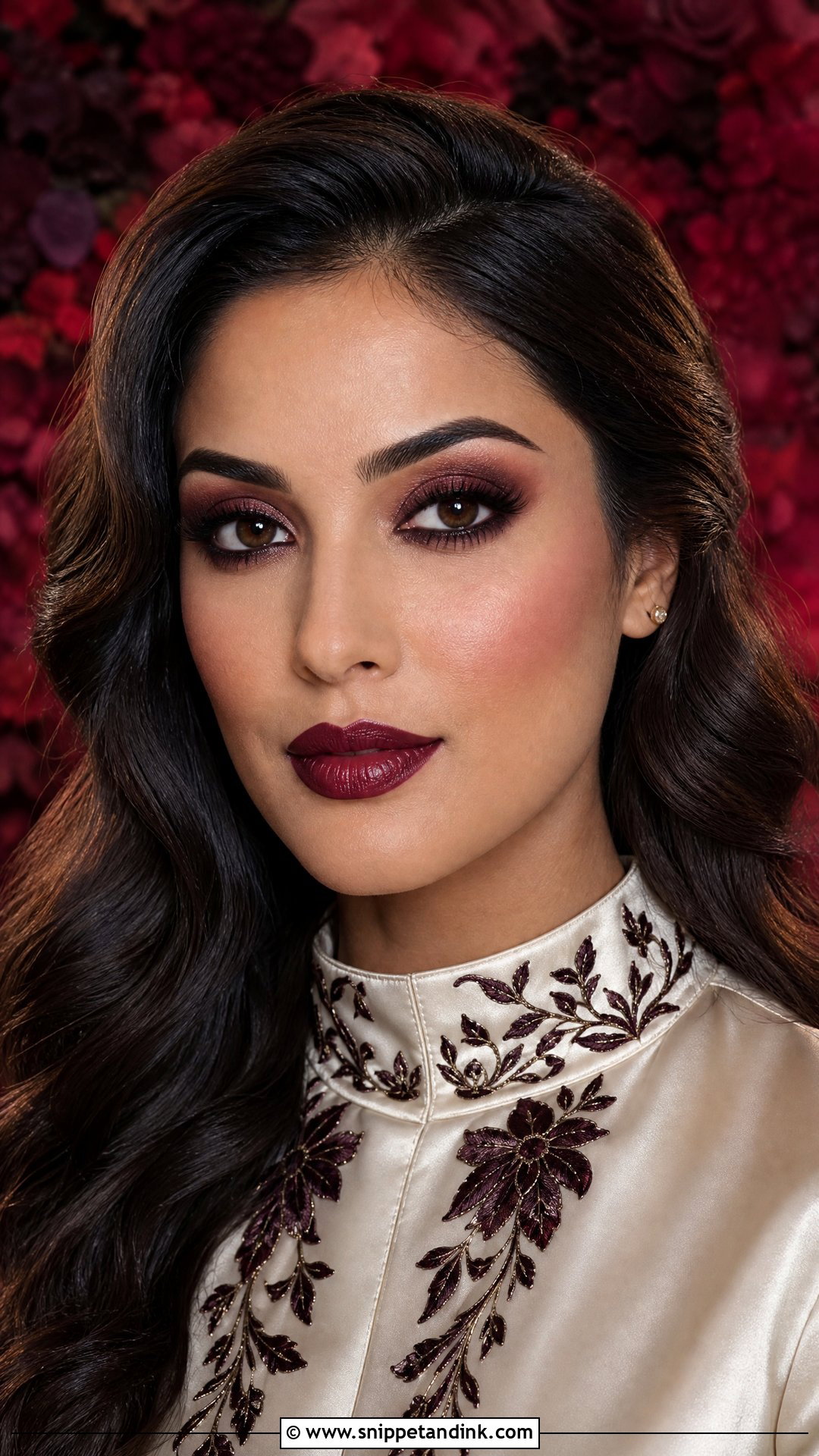 Gothic Wedding Makeup With Burgundy Lip - Snippet and Ink - 25 Gothic Wedding Makeup Ideas