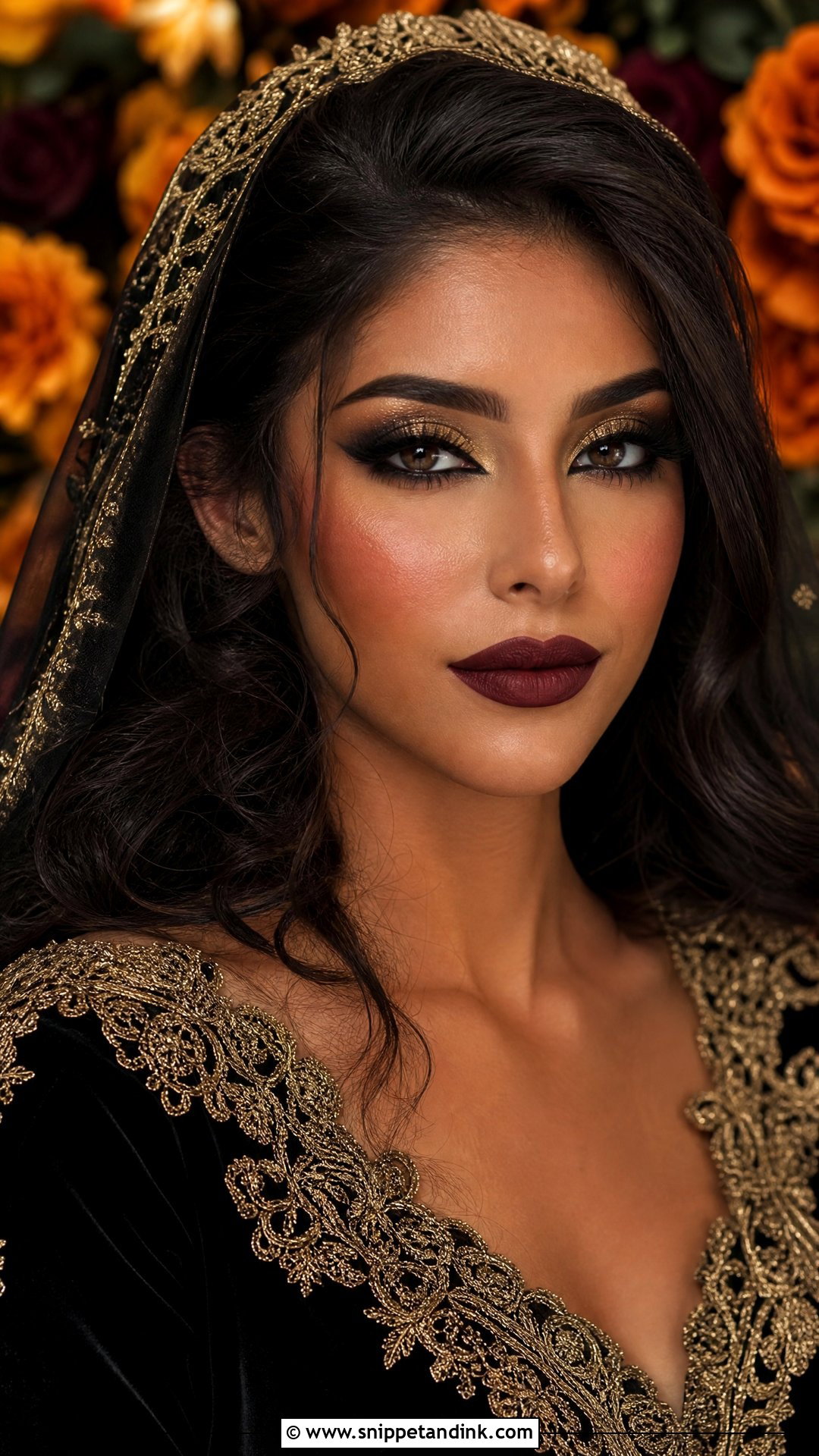 Gothic Wedding Makeup With Gold Eyeshadow - Snippet and Ink - 25 Gothic Wedding Makeup Ideas