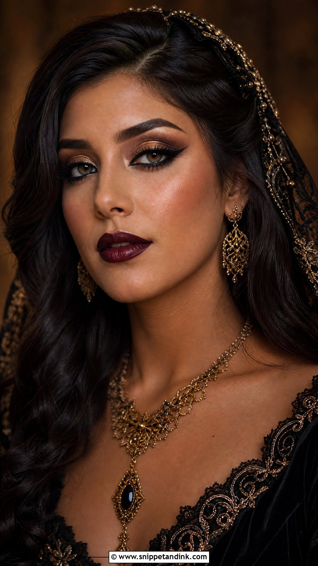 Gothic Wedding Makeup With Gold Eyeshadow - Snippet and Ink - 25 Goth Wedding Makeup Ideas