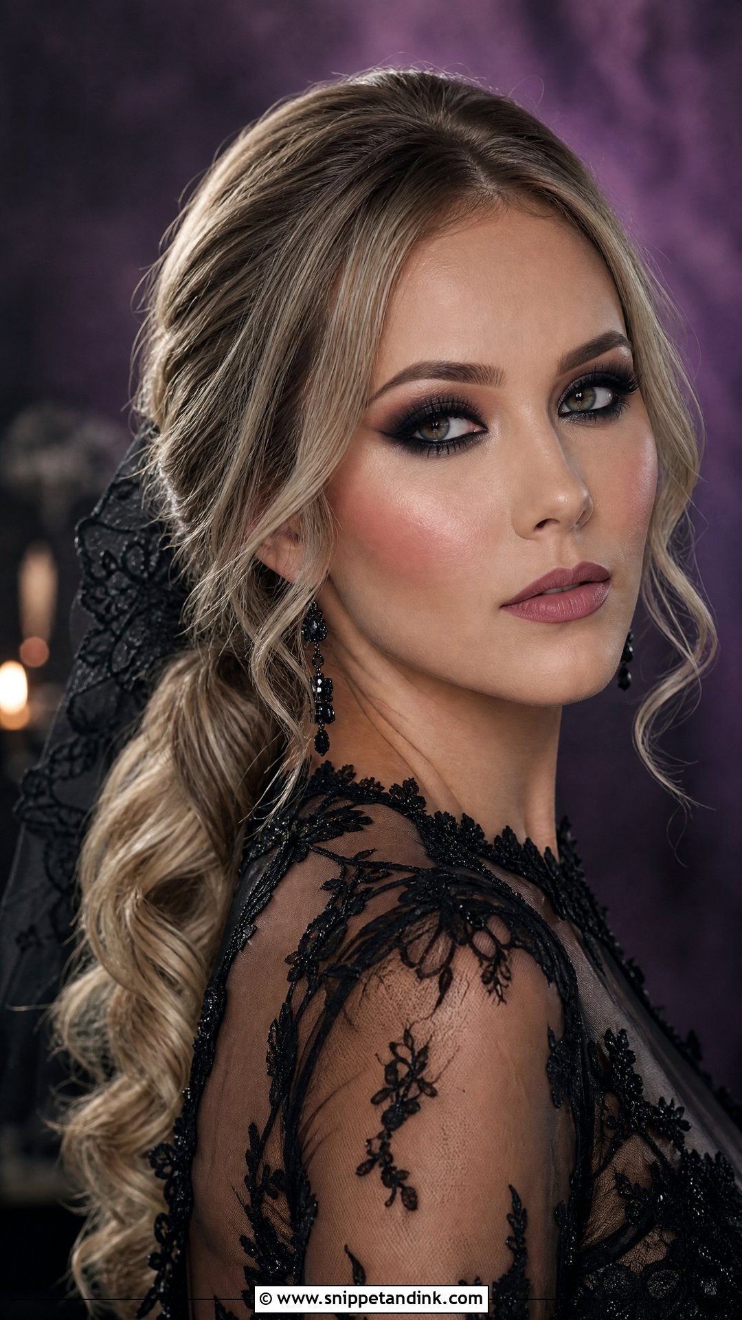 Gothic Wedding Makeup With Nude Lips - Snippet and Ink - 25 Goth Wedding Makeup Ideas