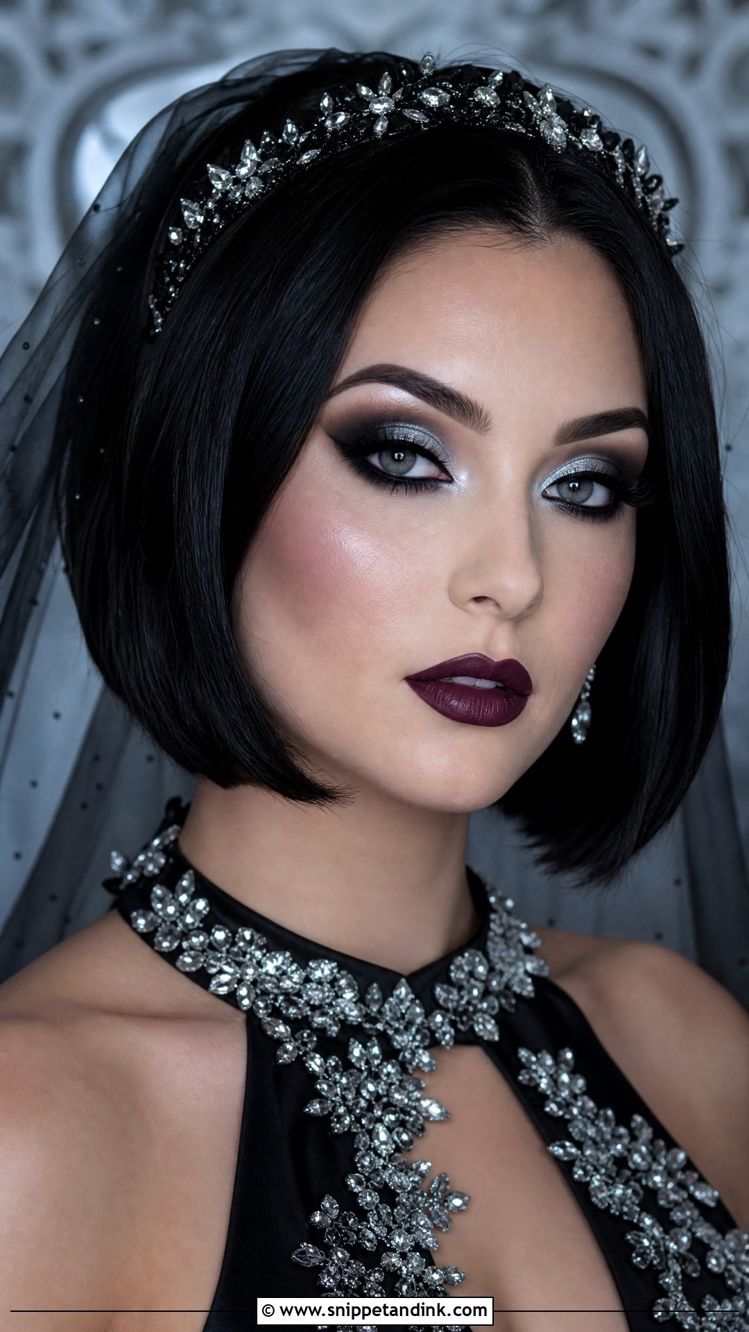 Gothic Wedding Makeup With Silver Eyeshadow - Snippet and Ink - 25 Goth Wedding Makeup Ideas