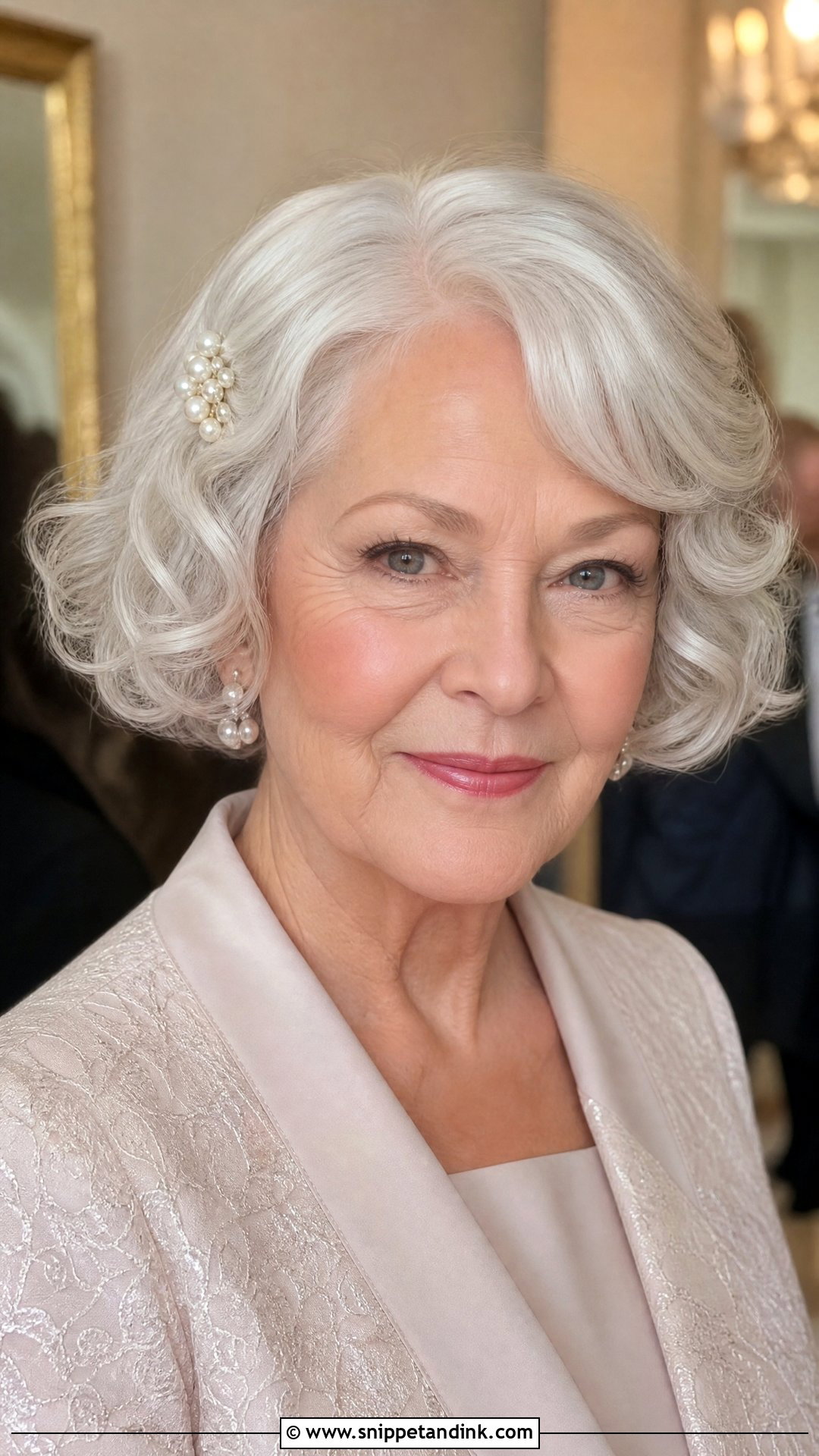 Grandma Short Bob With Curls For Wedding - Snippet and Ink - 15 Grandma Hairstyles for Wedding