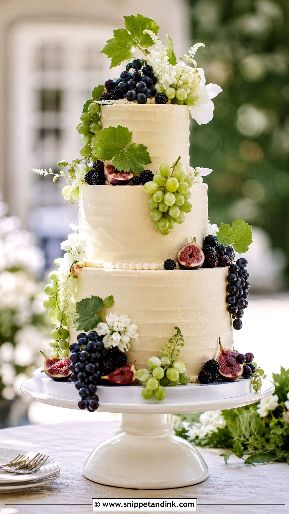 Grape Wedding Cake - Snippet and Ink - 20 Fresh Fruit Wedding Cake Ideas
