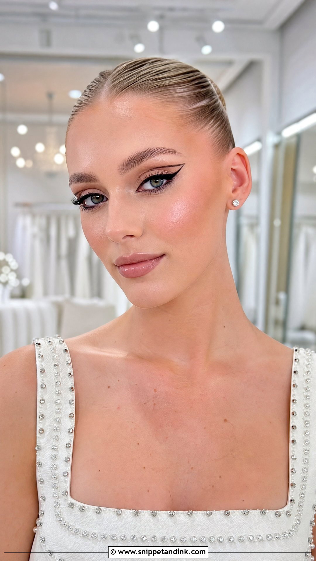 Graphic Winged Liner Bridal Makeup - Snippet and Ink - 20 Edgy Bridal Makeup Ideas