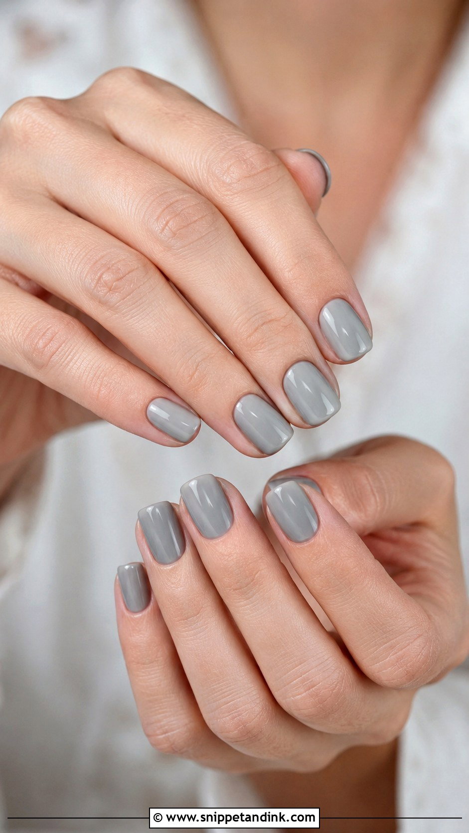 Gray Bridesmaid Wedding Nails - Snippet and Ink - 20 Winter Bridesmaid Wedding Nails