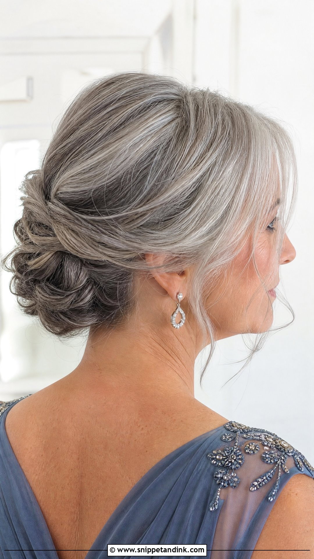 Gray Hair Updo for Mother of the Bride - Snippet and Ink - 20 Mother of the Bride Hairstyles Over 50 Mom Wedding Hairs