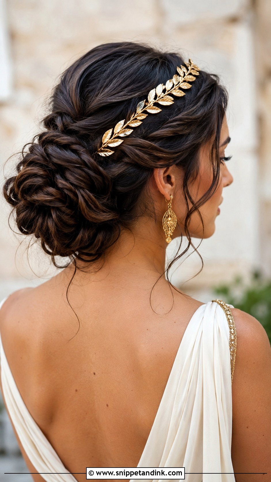 Grecian Bun for Goddess Brides - Snippet and Ink - 30 Bridal Bun Hairstyles