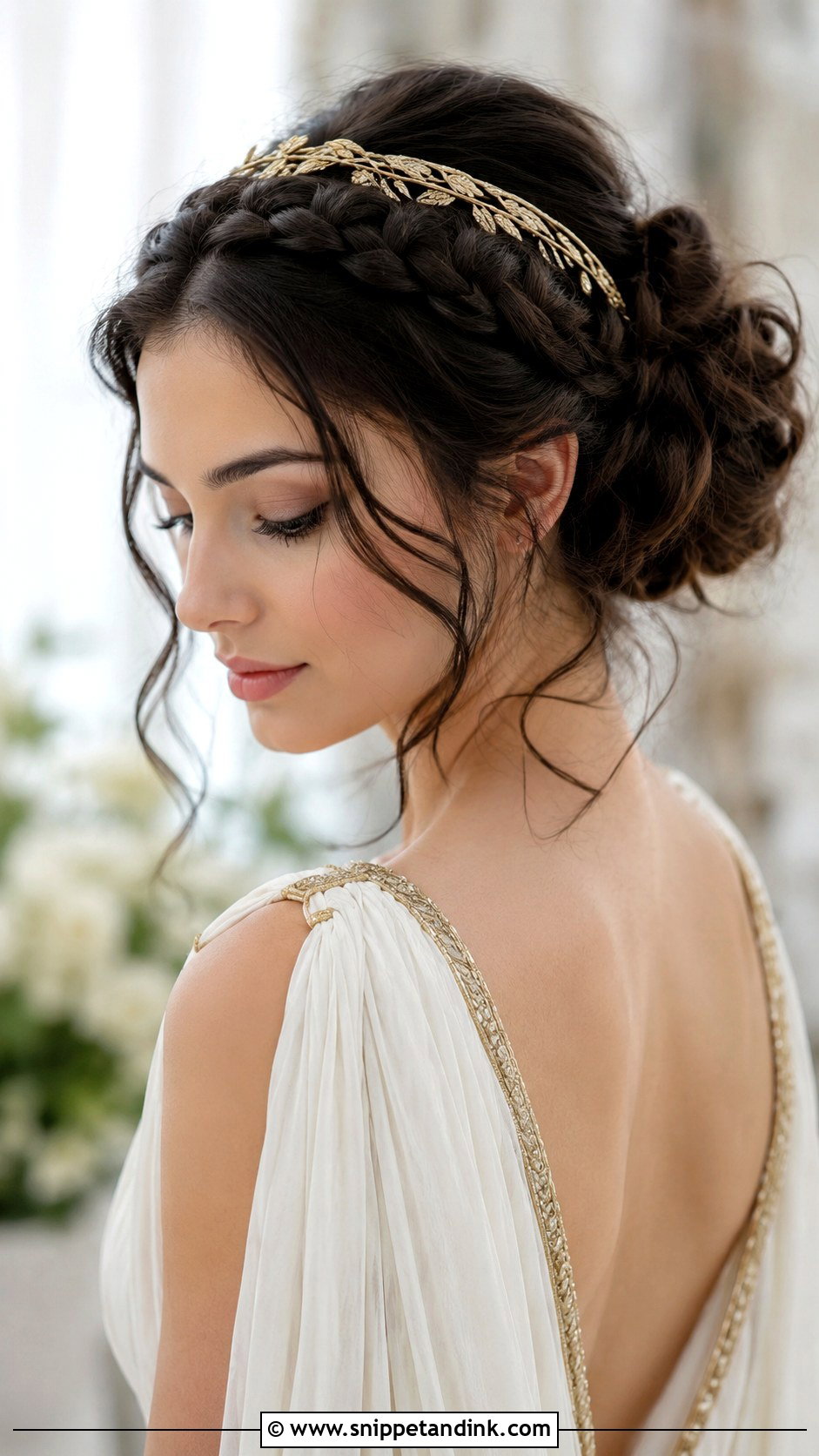 Greek Goddess Updo for Medium Hair - Snippet and Ink - 30 Wedding Updos for Medium Hair
