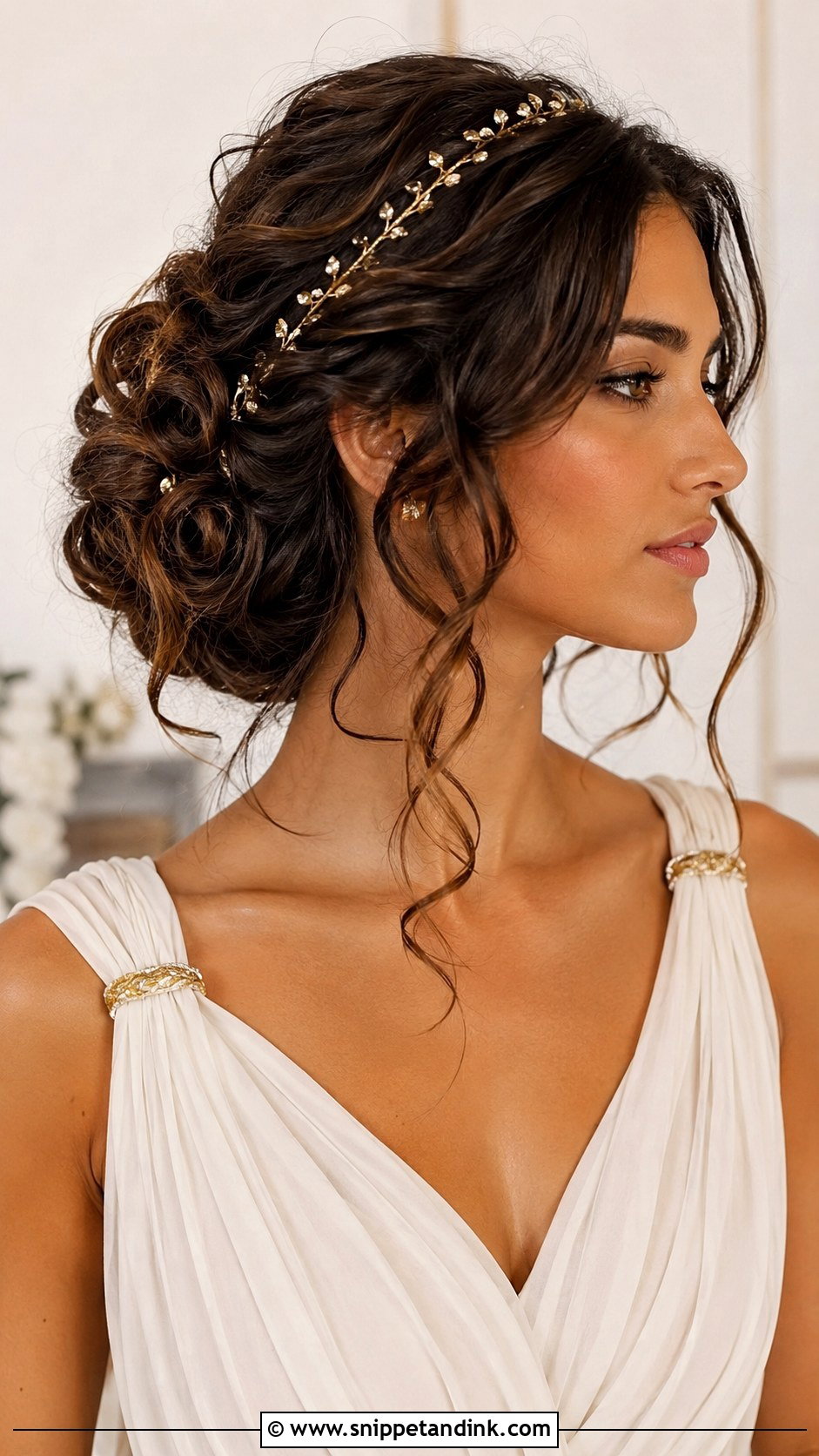 Greek Goddess Updo - Snippet and Ink - 25 Long Bridal Hair Ideas