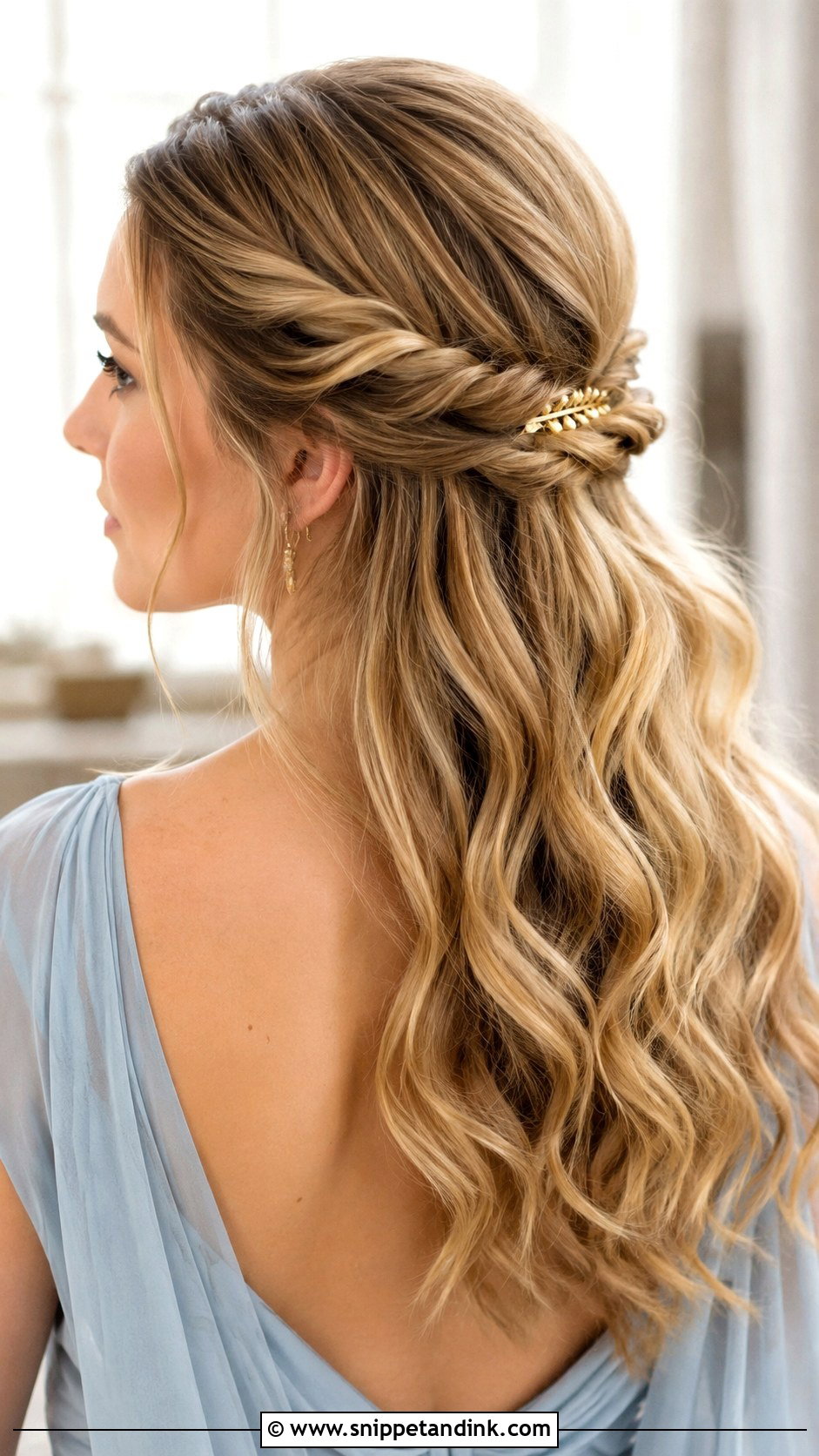 Greek Inspired Half Up Curls - Snippet and Ink - 20 Greek Inspired Hairstyles