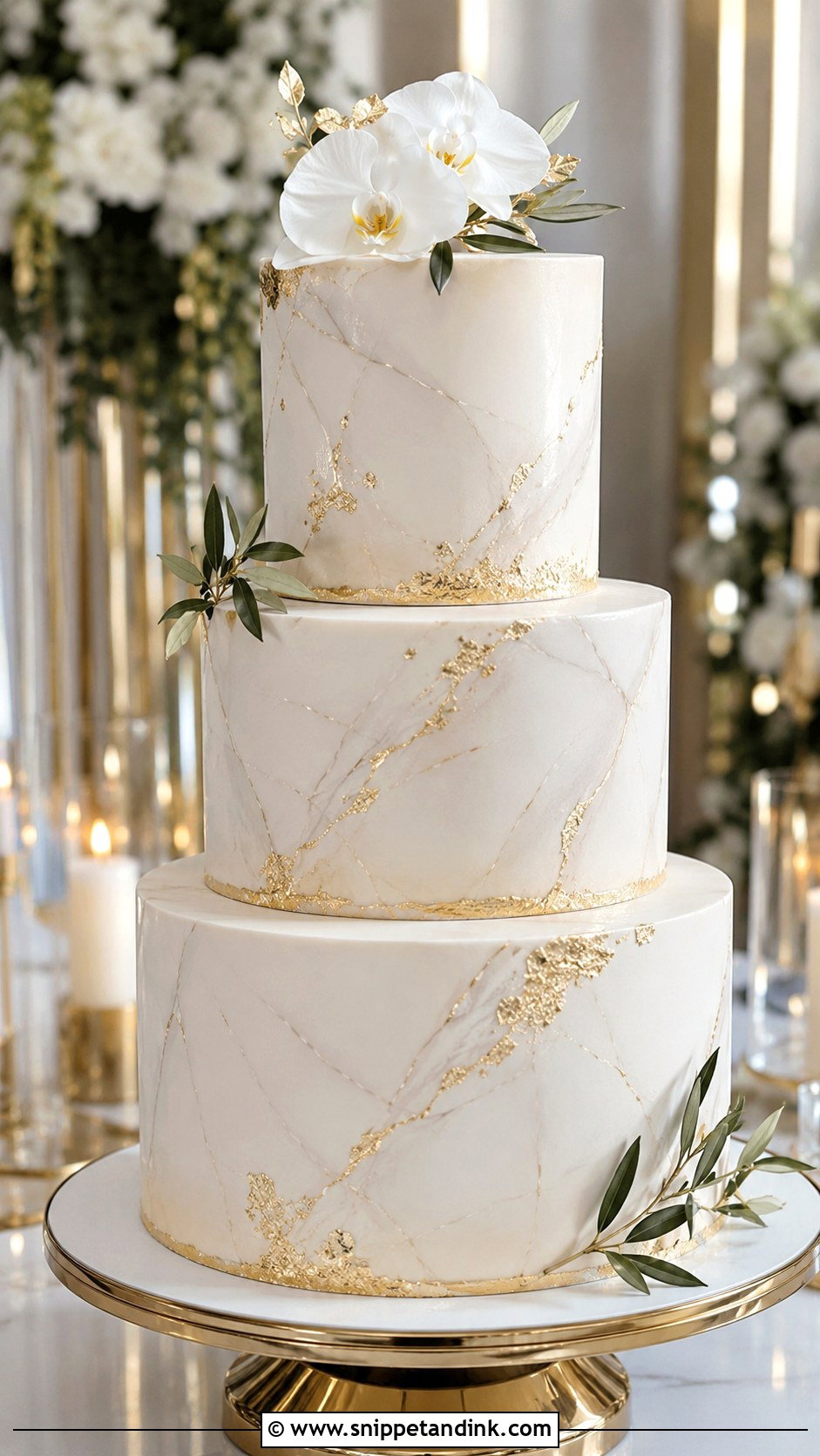 Greek Marble Wedding Cake - Snippet and Ink - 20 Greek Theme Cake Ideas for Wedding