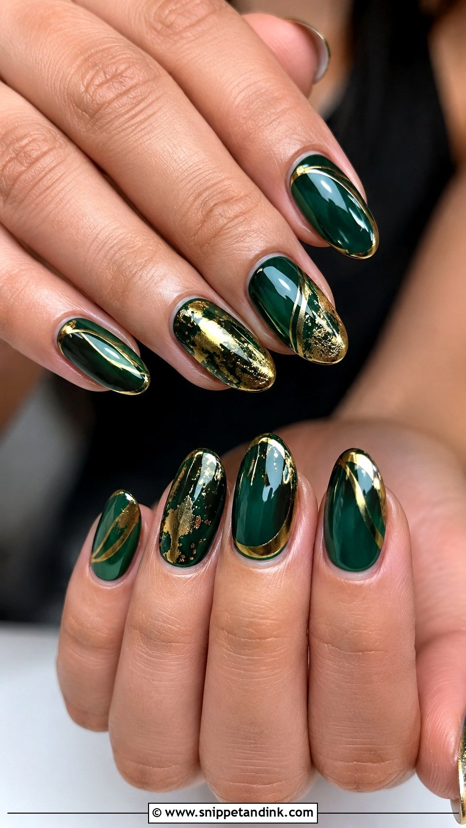 Green And Gold Bridesmaid Nails - Snippet and Ink - 20 Green Bridesmaid Nails