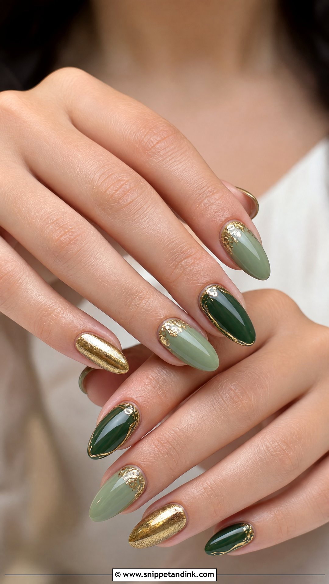 Green And Gold Wedding Nails - Snippet and Ink - 25 Green Wedding Nails