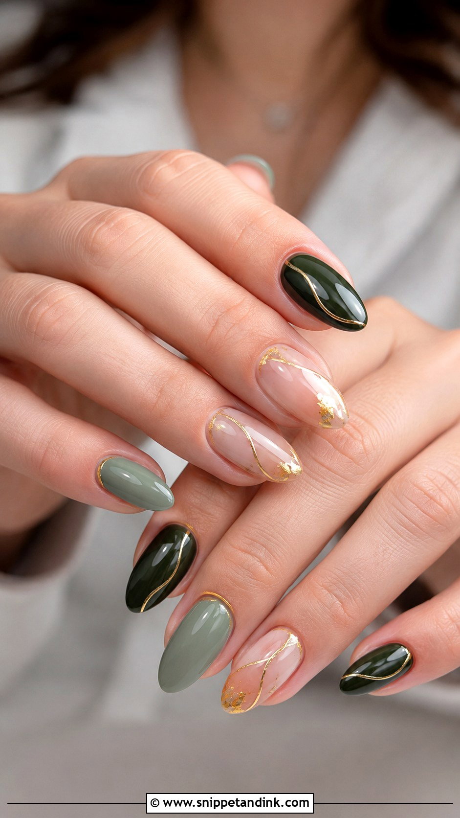 Green And Gold Wedding Nails - Snippet and Ink - 20 Green Wedding Nails for Bride