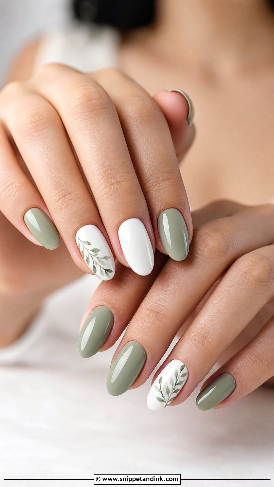 Green And White Wedding Nails - Snippet and Ink - 25 Green Wedding Nails