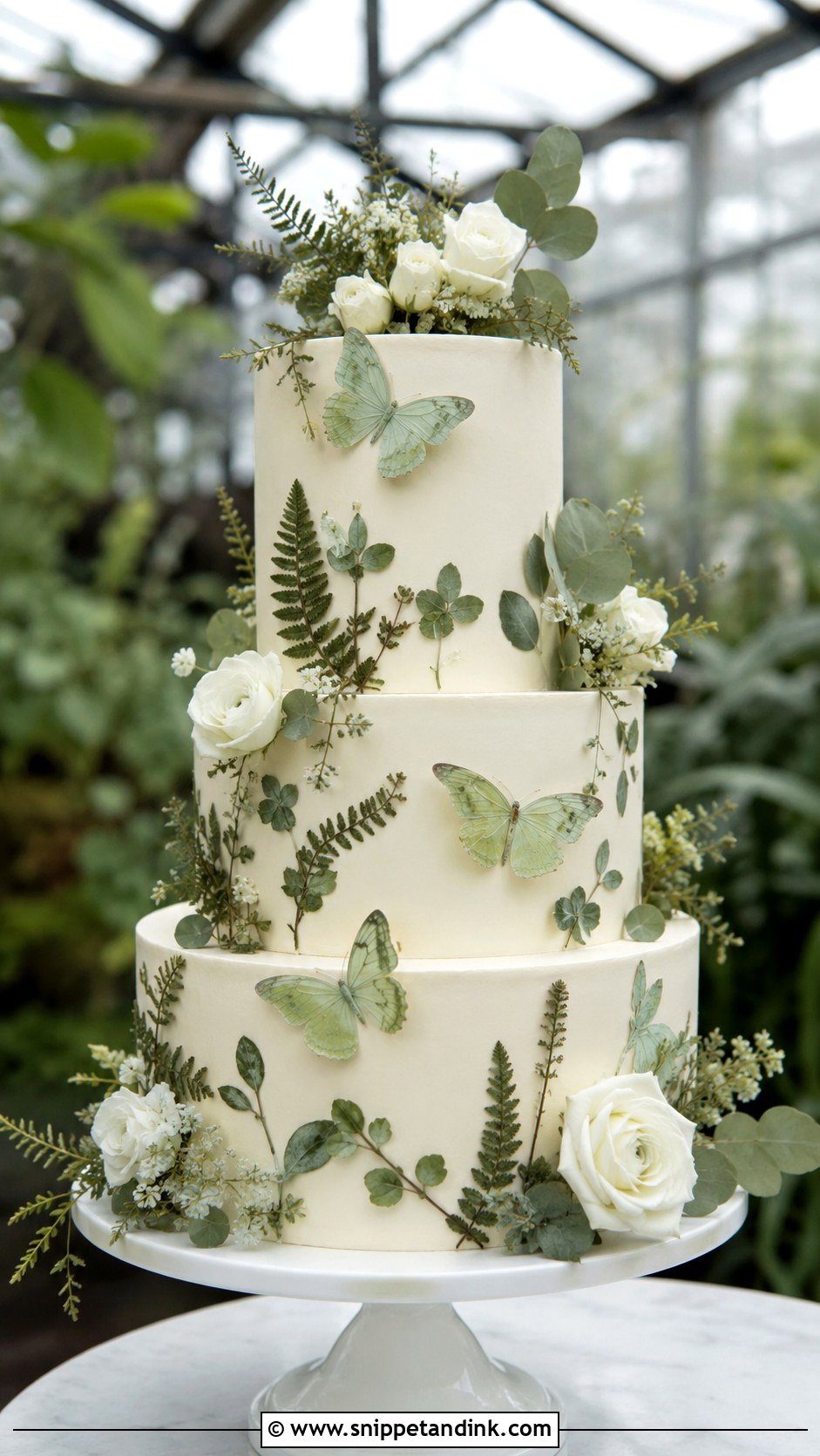 Green Butterfly Wedding Cake - Snippet and Ink - 20 Cake Ideas with Butterfly for Wedding