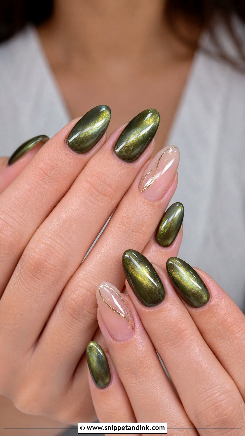 Green Cat Eye Wedding Nails - Snippet and Ink - 20 Green Wedding Nails for Bride