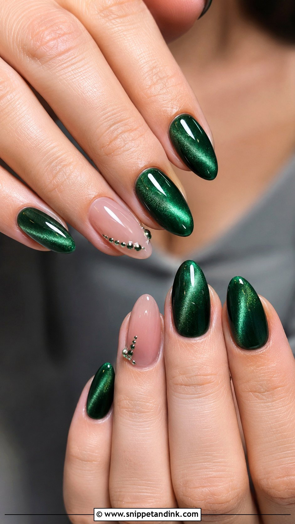 Green Cat Eye Wedding Nails - Snippet and Ink - 20 Green Nails for Wedding