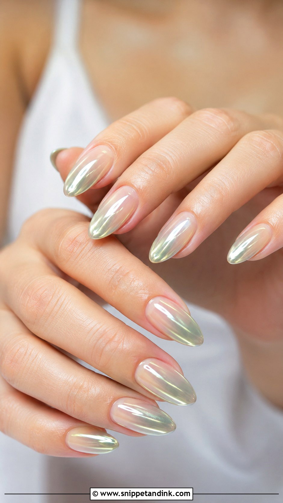 Green Chrome Bridal Nails - Snippet and Ink - 20 Green Bridal Nails