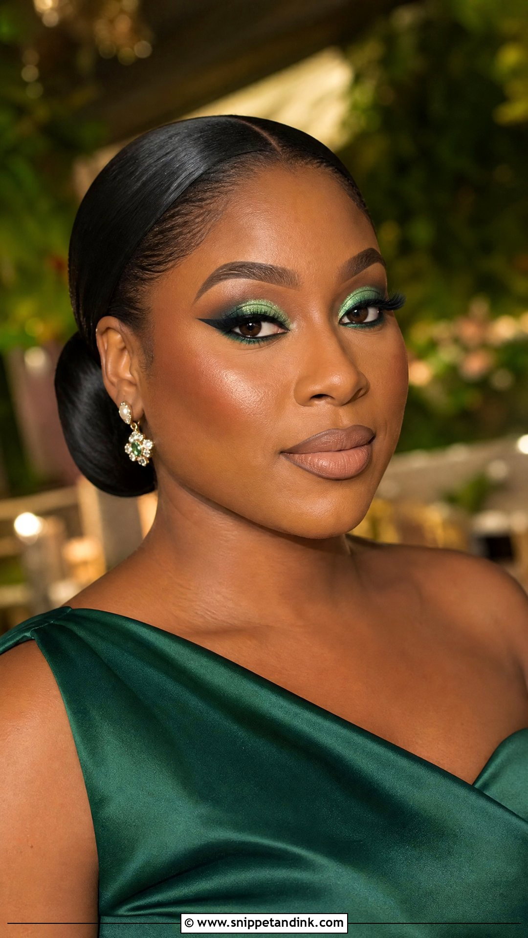 Green Cut Crease Wedding Makeup - Snippet and Ink - 20 Green Wedding Makeup Ideas
