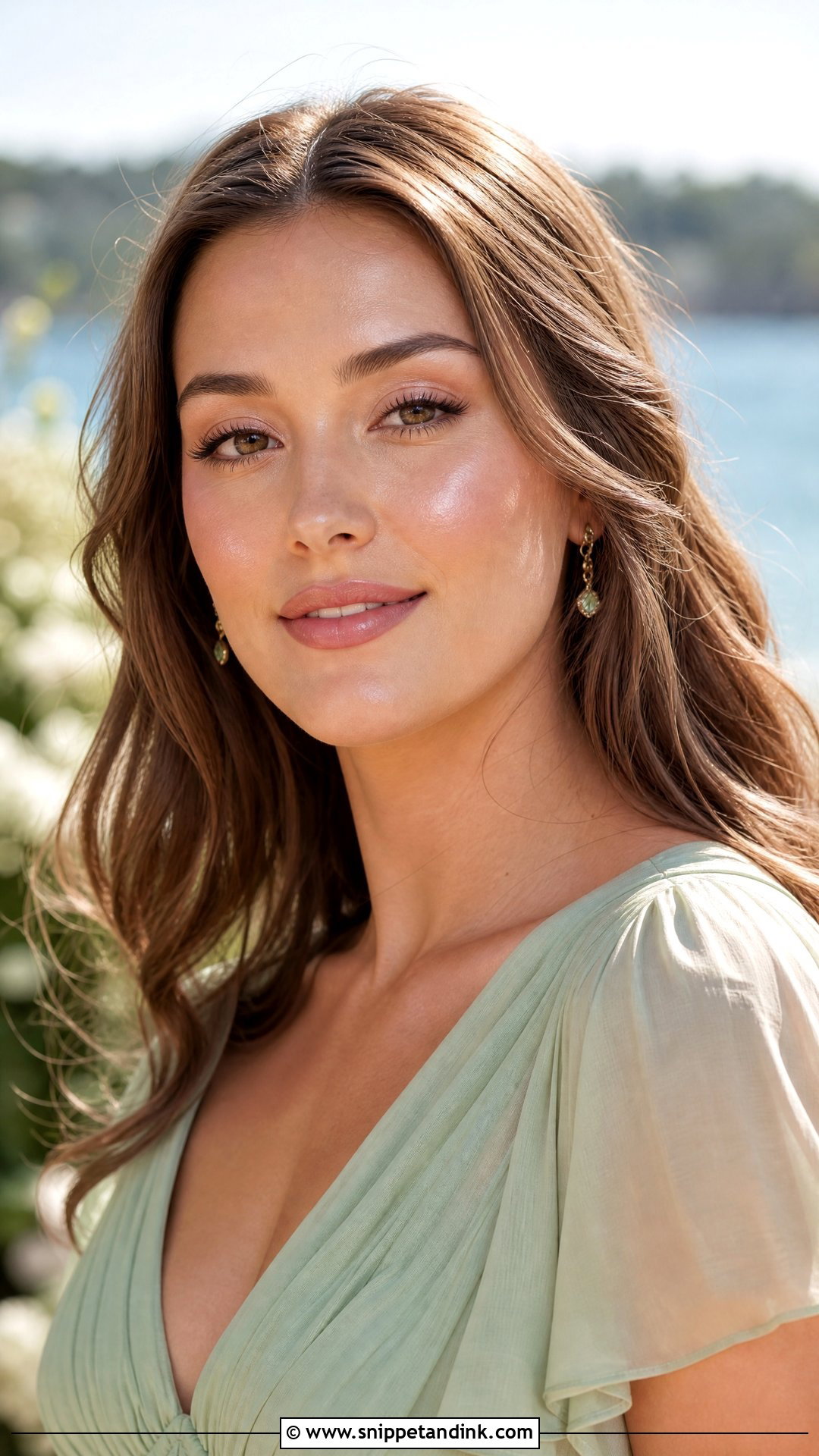 Green Dress With Dewy Skin Makeup - Snippet and Ink - 20 Wedding Makeup for Green Dress Ideas