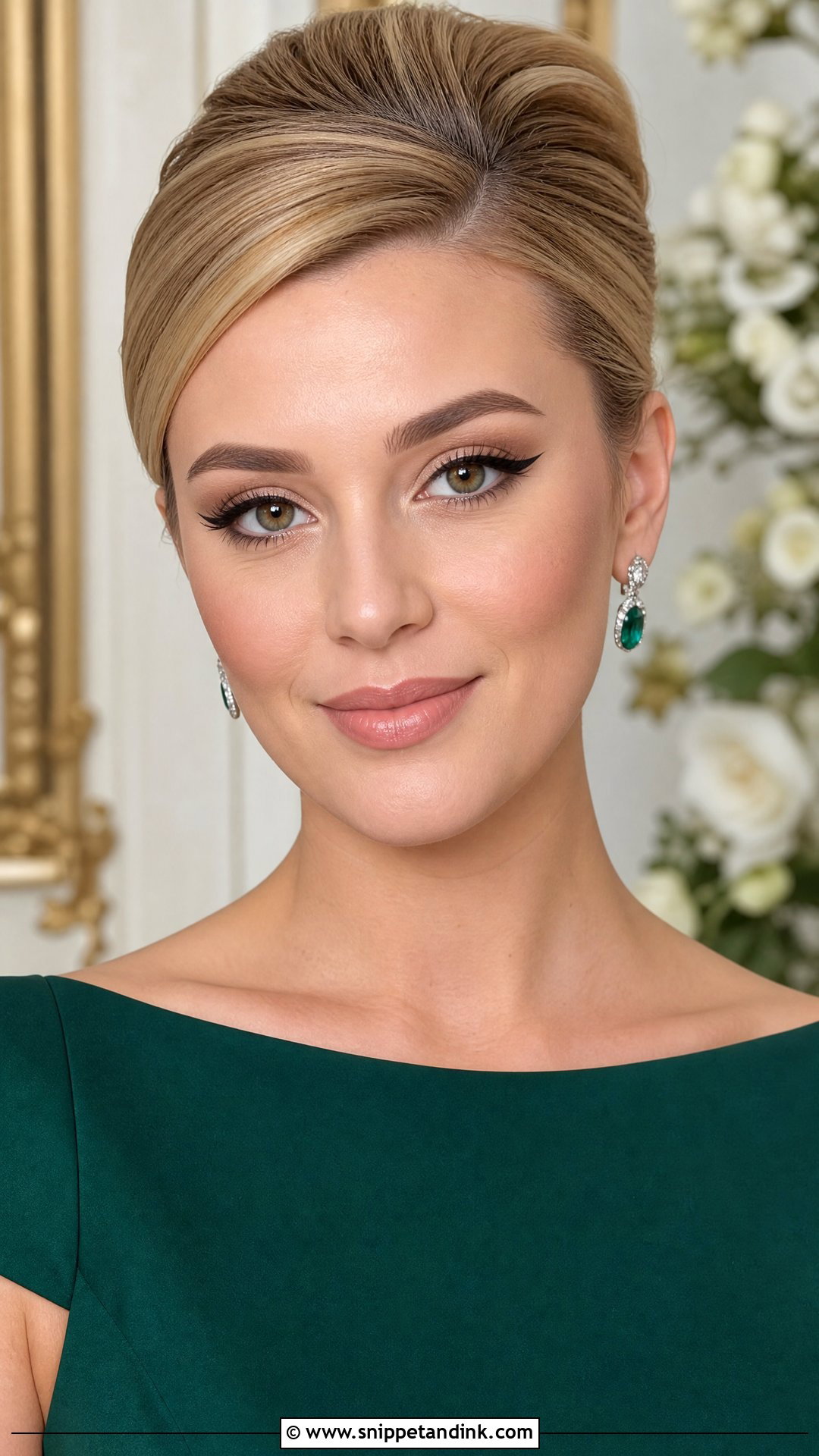 Green Dress With Winged Liner Makeup - Snippet and Ink - 20 Wedding Makeup for Green Dress Ideas