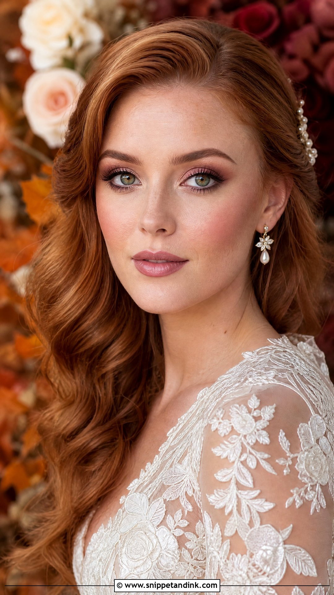 Green Eyes Fall Bridal Makeup - Snippet and Ink - 25 Fall Wedding Makeup for Bride Ideas