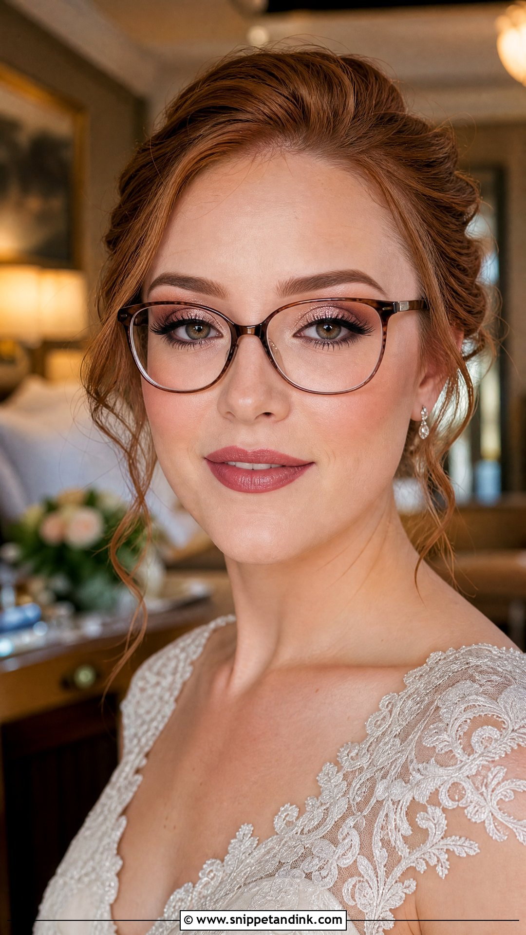 Green Eyes Wedding Makeup With Glasses - Snippet and Ink - 20 Wedding Makeup with Glasses
