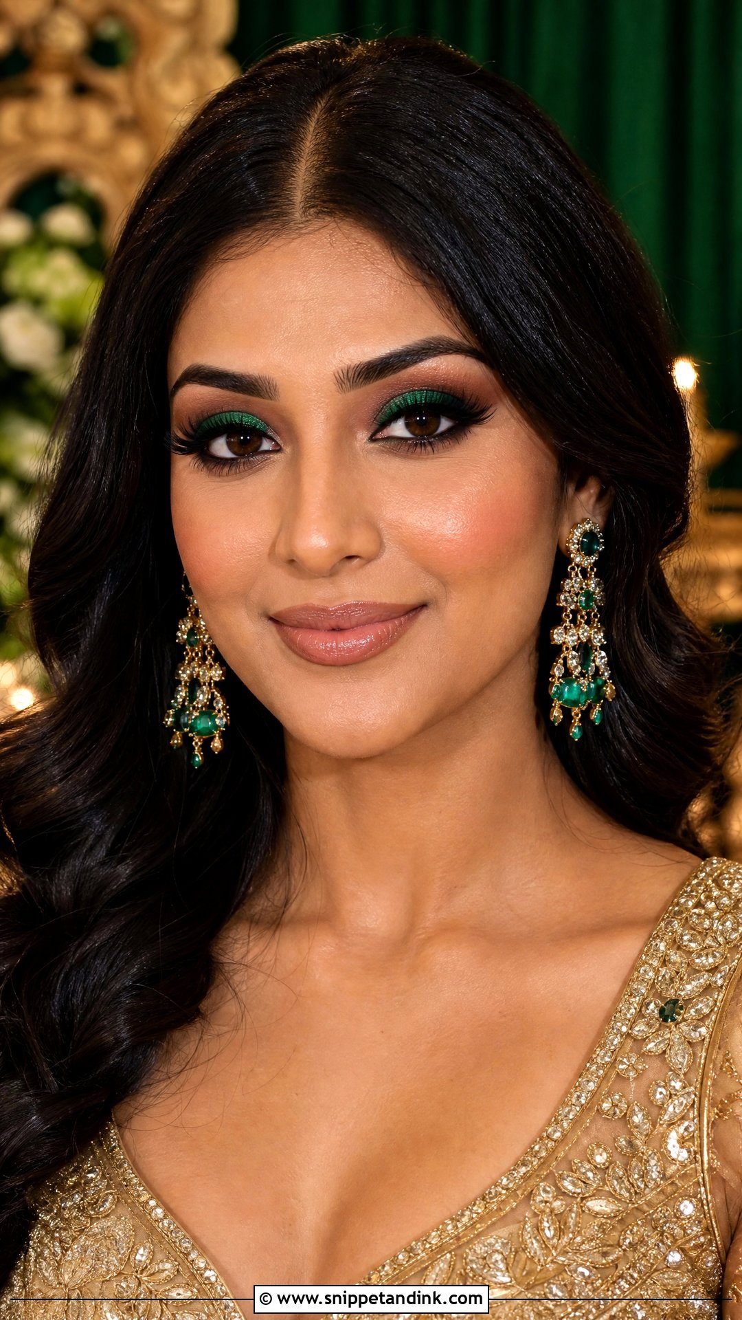 Green Eyeshadow Indian Wedding Makeup - Snippet and Ink - 25 Party Makeup for Indian Wedding Ideas