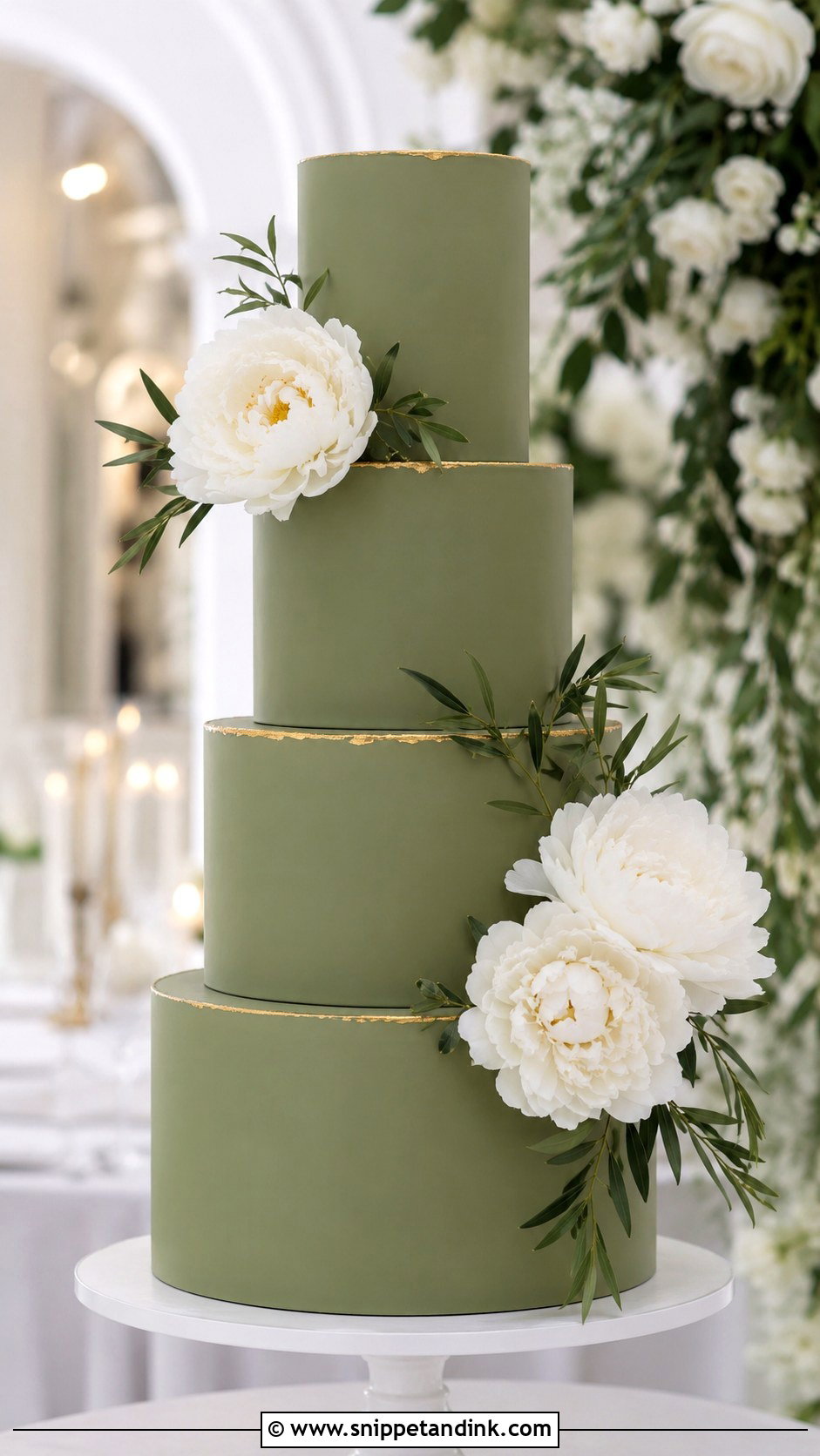 Green Fondant Wedding Cake - Snippet and Ink - 25 Elegant Green Wedding Cake Ideas