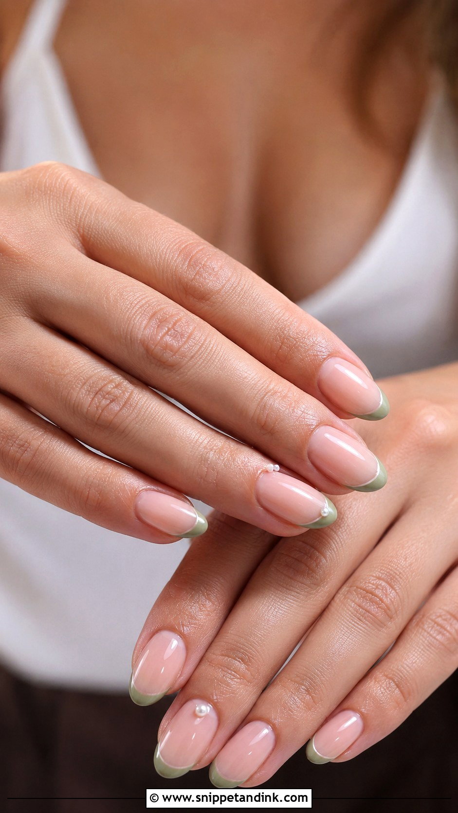 Green French Tip Wedding Nails - Snippet and Ink - 20 Green Wedding Nails for Bride