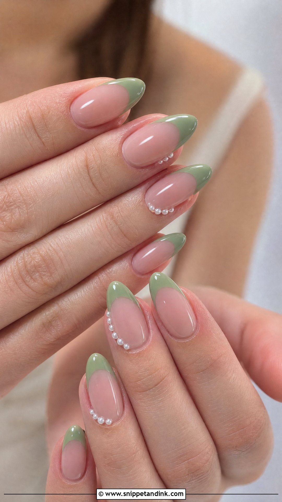 Green French Tip Wedding Nails - Snippet and Ink - 25 Green Wedding Nails