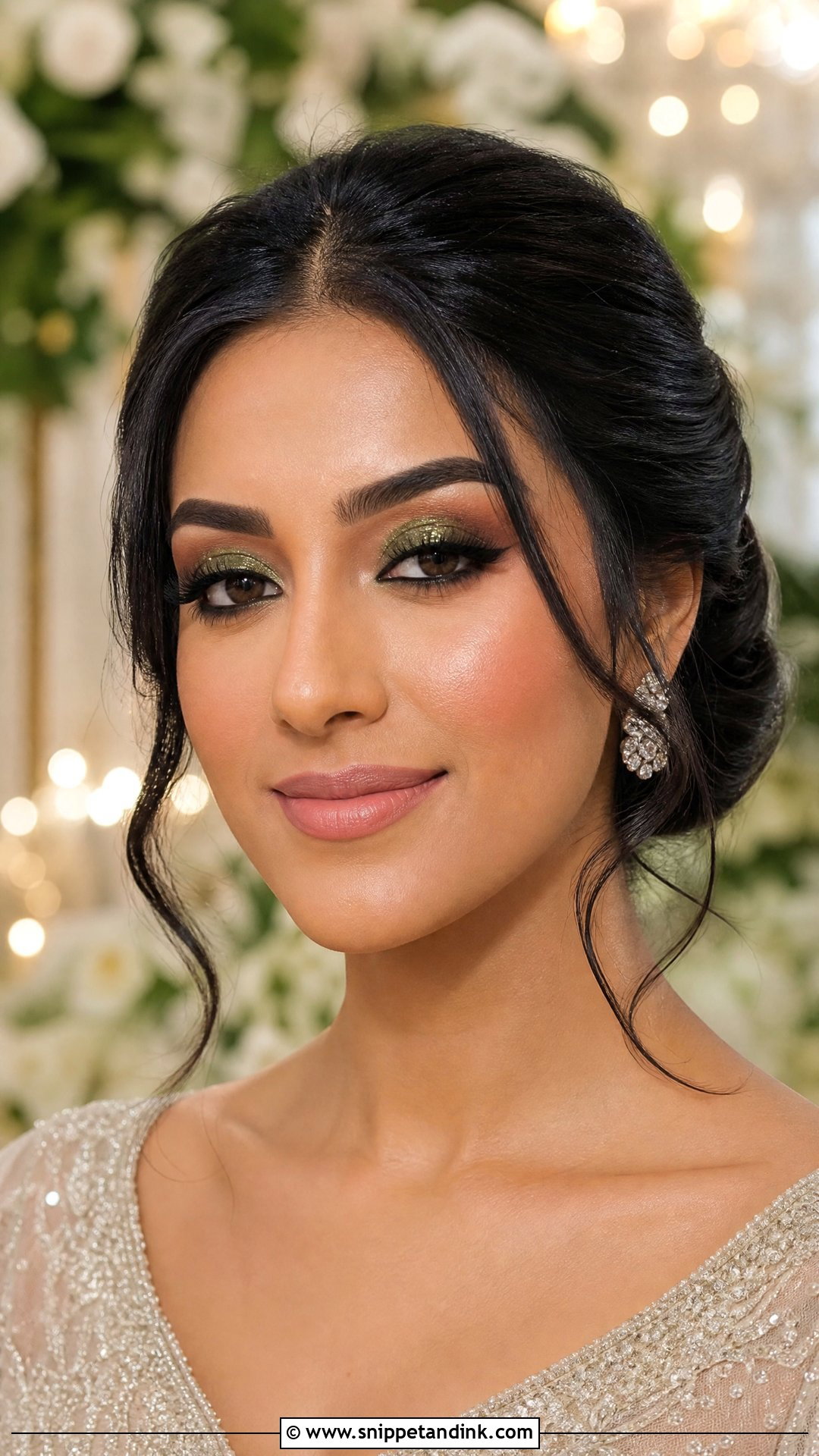 Green Glitter Bridal Makeup - Snippet and Ink - 20 Green Bridal Makeup Ideas