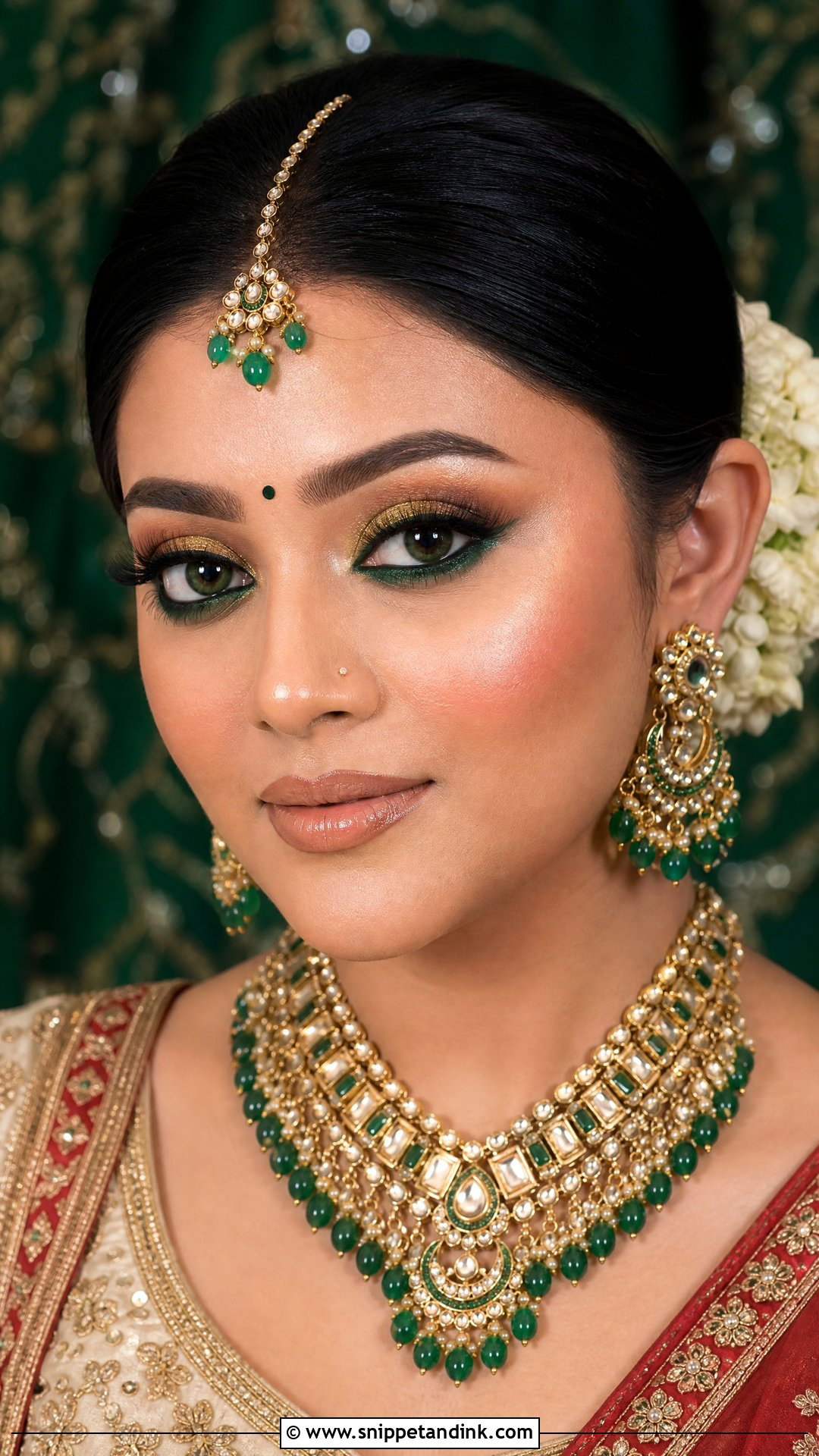 Green Indian Bridal Eye Makeup - Snippet and Ink - 25 Indian Bridal Eye Makeup Ideas