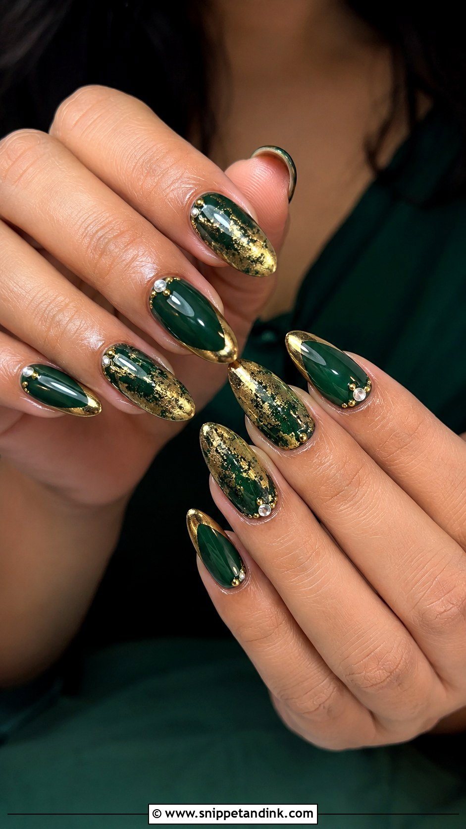 Green Indian Wedding Nails - Snippet and Ink - 30 Indian Wedding Nails