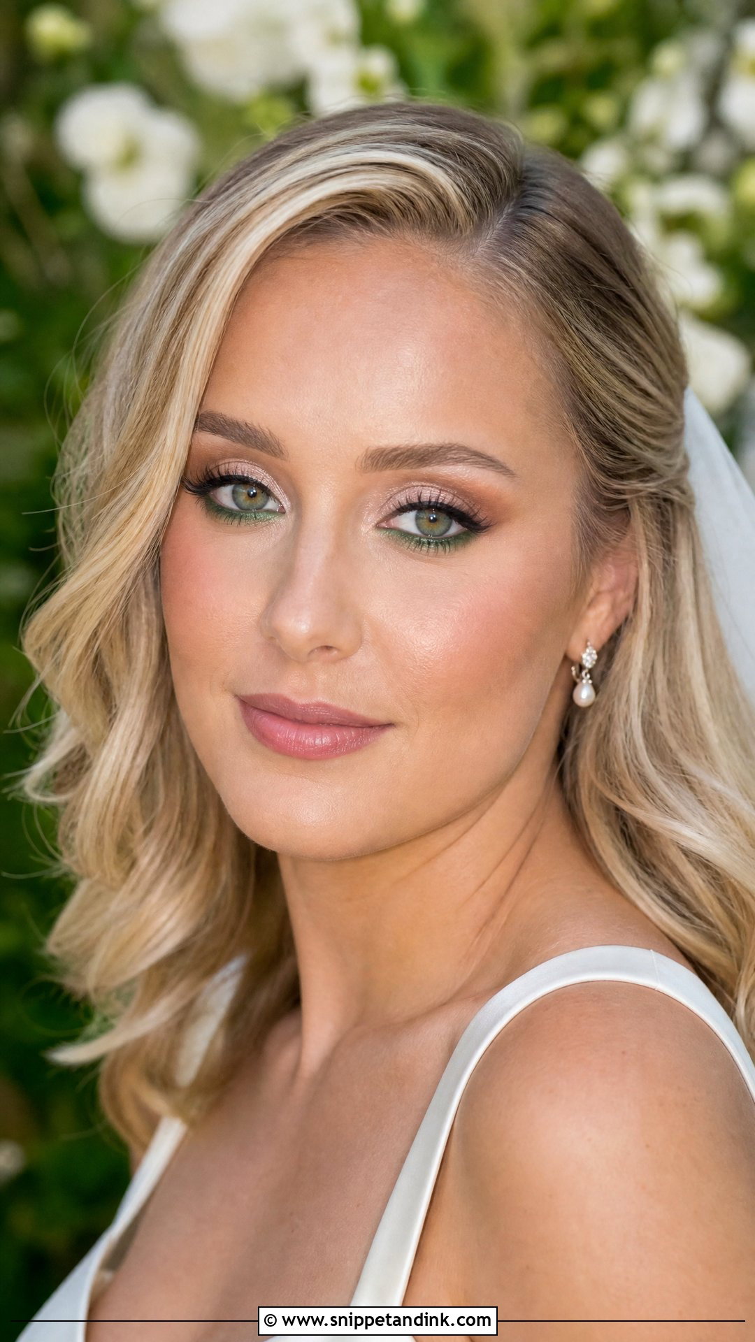 Green Lower Lash Line Bridal Makeup - Snippet and Ink - 20 Green Bridal Makeup Ideas
