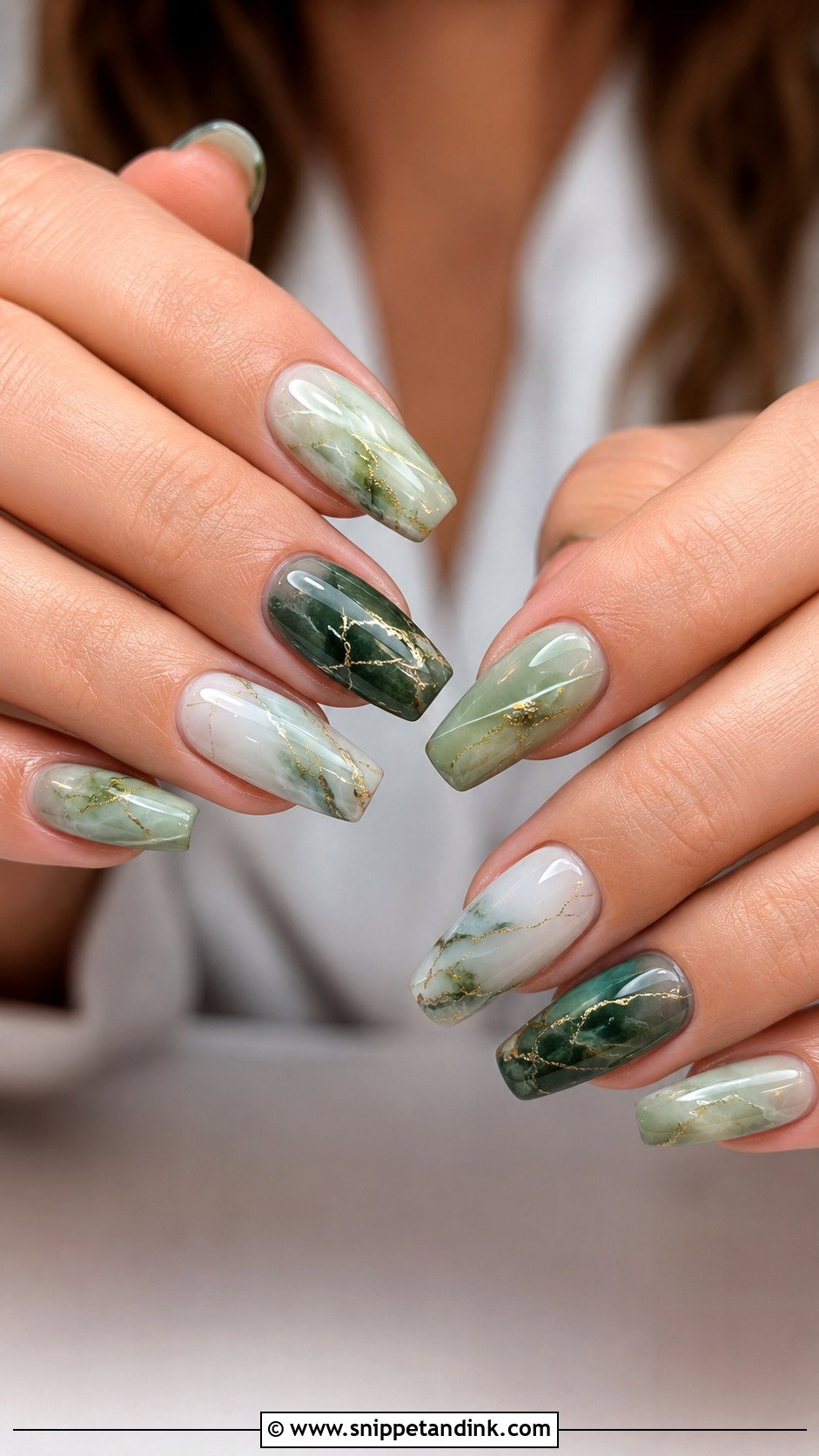 Green Marble Wedding Nails - Snippet and Ink - 20 Green Nails for Wedding