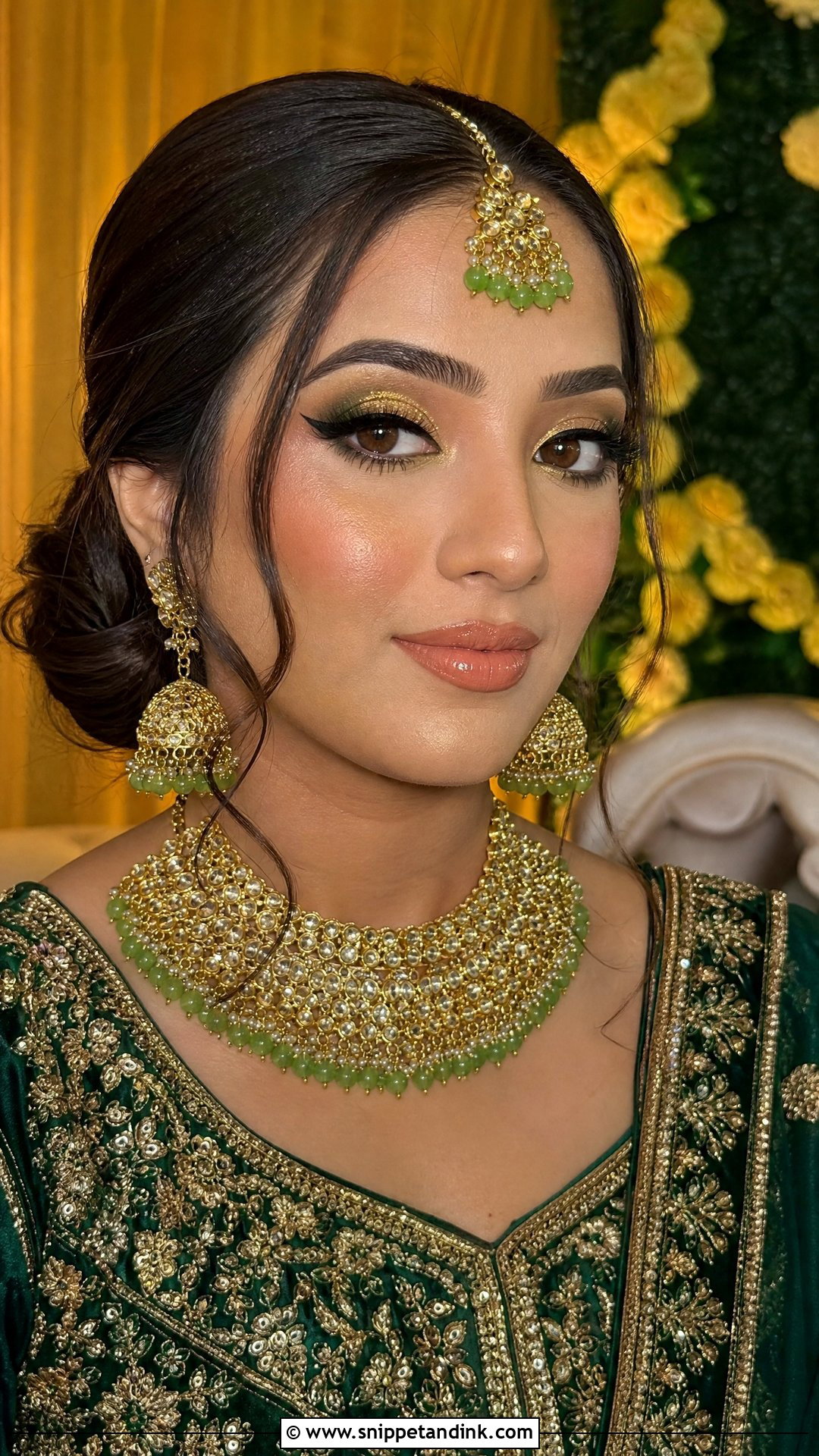 Green Mehndi Bridal Makeup - Snippet and Ink - 20 Mehndi Bridal Makeup Ideas