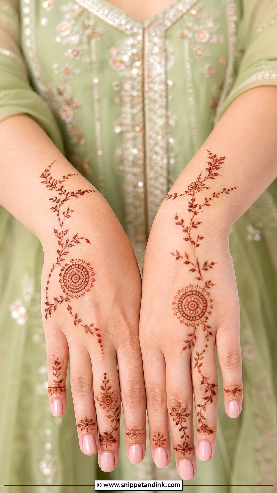 Green Minimal Mehendi Outfit For Bride - Snippet and Ink - 25 Green Mehendi Outfits for Bride