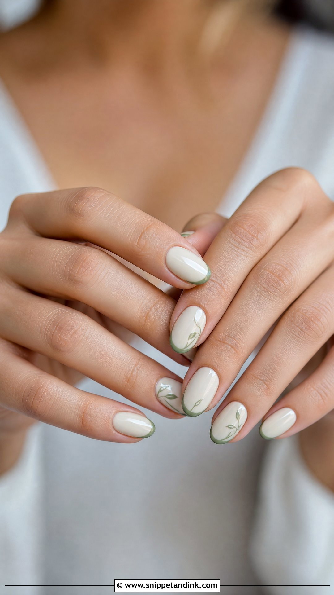 Green Nude Wedding Nails - Snippet and Ink - 25 Green Wedding Nails