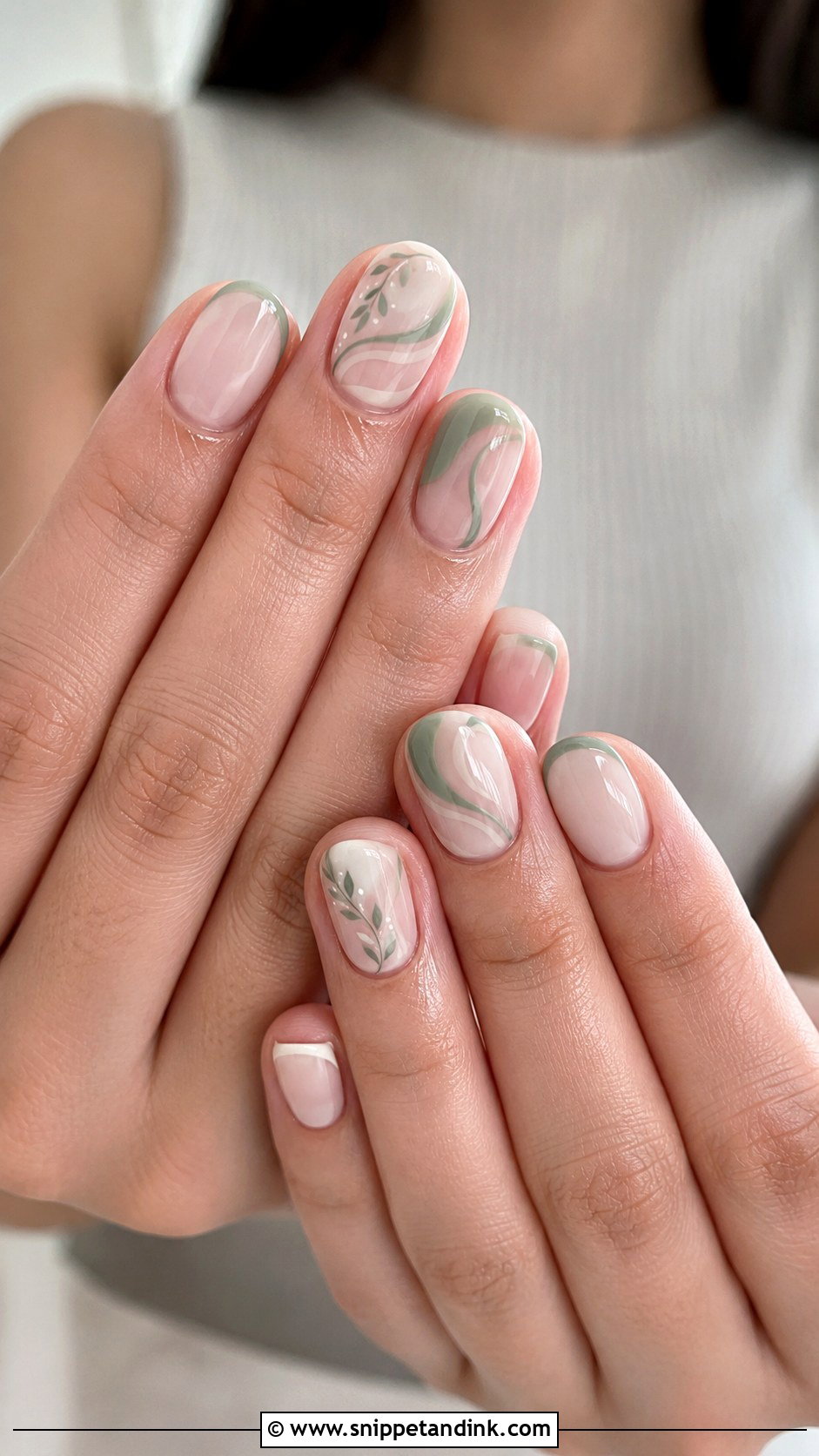 Green Nude Wedding Nails - Snippet and Ink - 20 Green Nails for Wedding