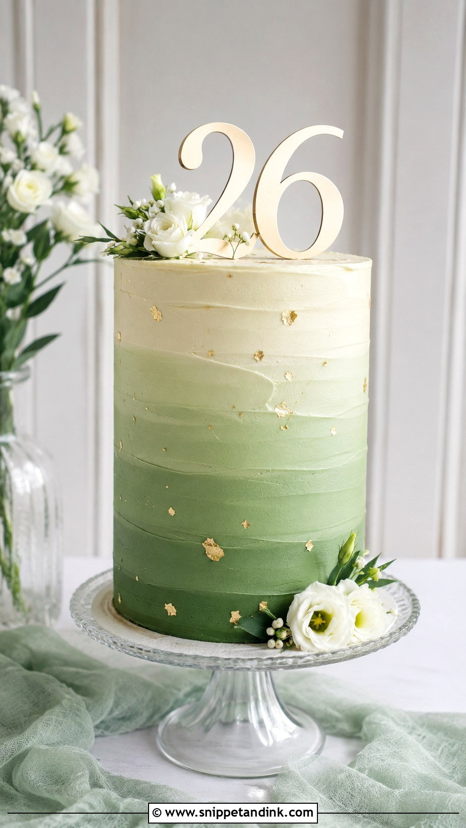 Green Ombre Anniversary Cake - Snippet and Ink - 20 26th Anniversary Cake Ideas