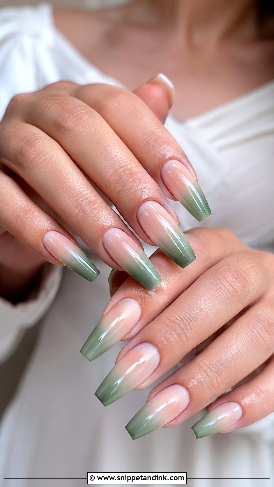 Green Ombre Bridal Nails - Snippet and Ink - 20 Green Bridal Nails