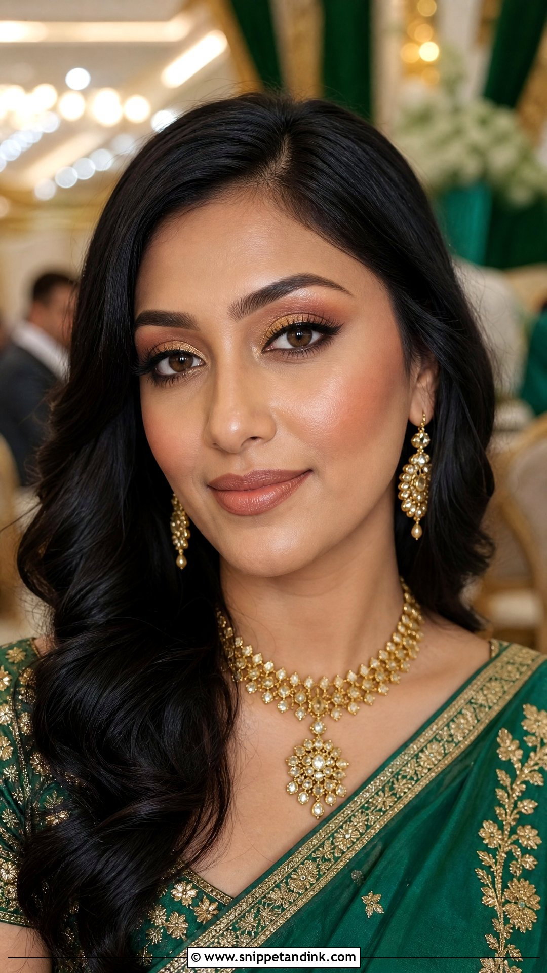 Green Outfit Desi Wedding Guest Makeup - Snippet and Ink - 20 Desi Wedding Guest Makeup Ideas