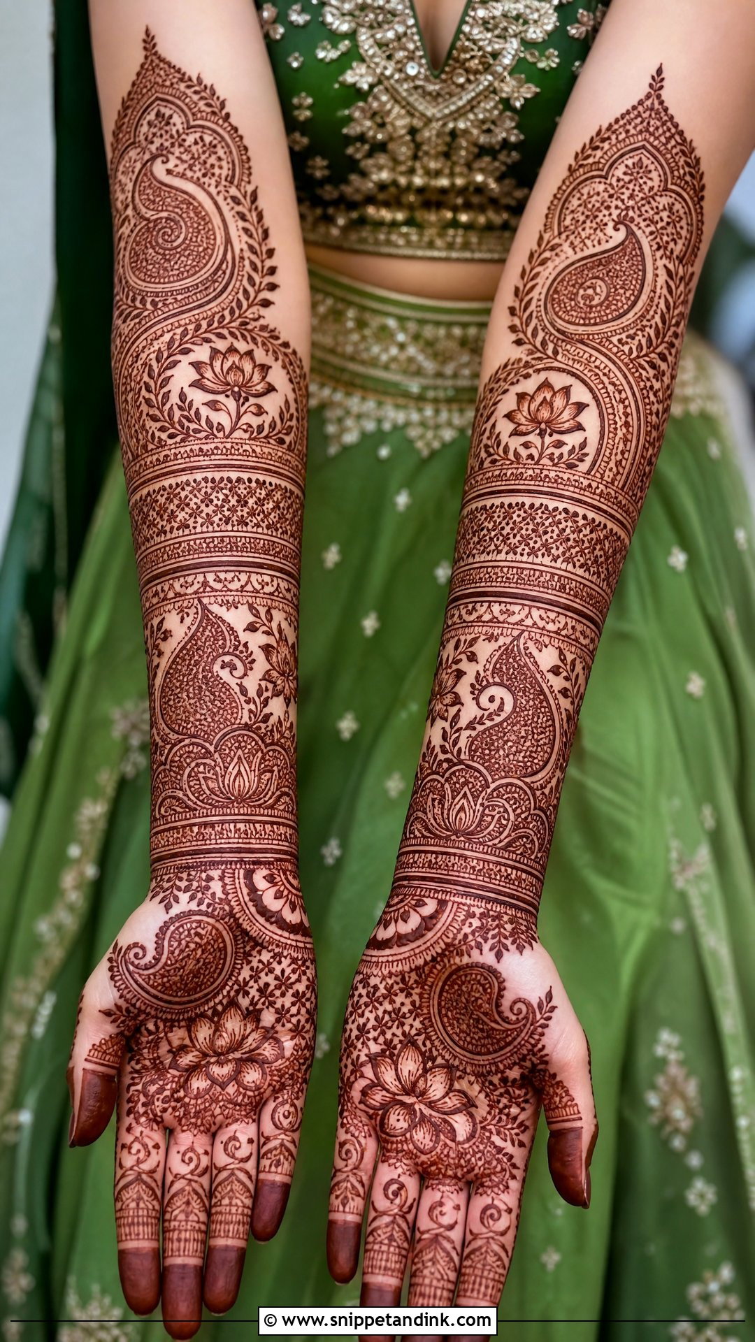 Green Silk Lehenga For Mehendi Bride - Snippet and Ink - 25 Green Mehendi Outfits for Bride